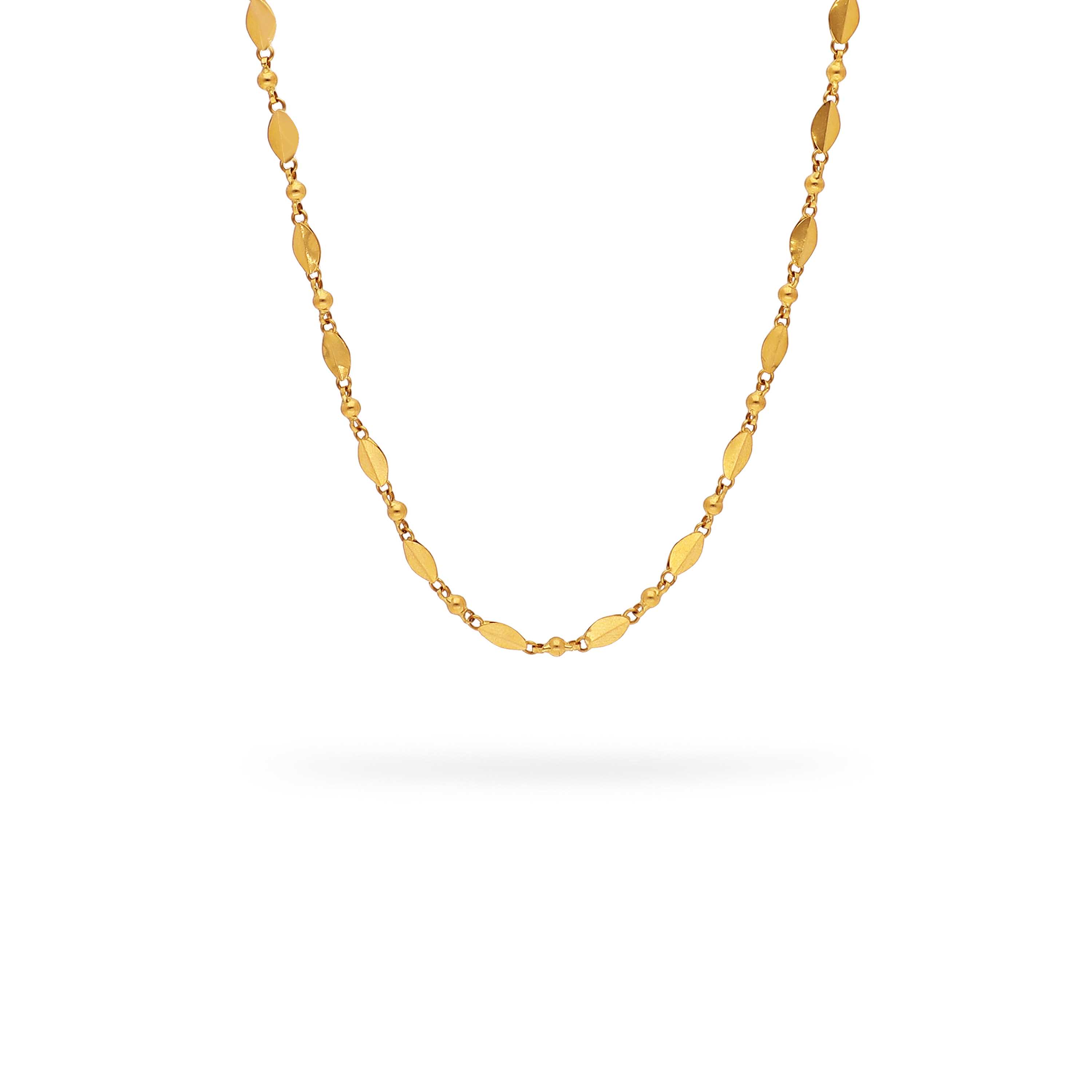 Traditionally Crafted Avalakki Pattern 22KT Gold Fancy Chain