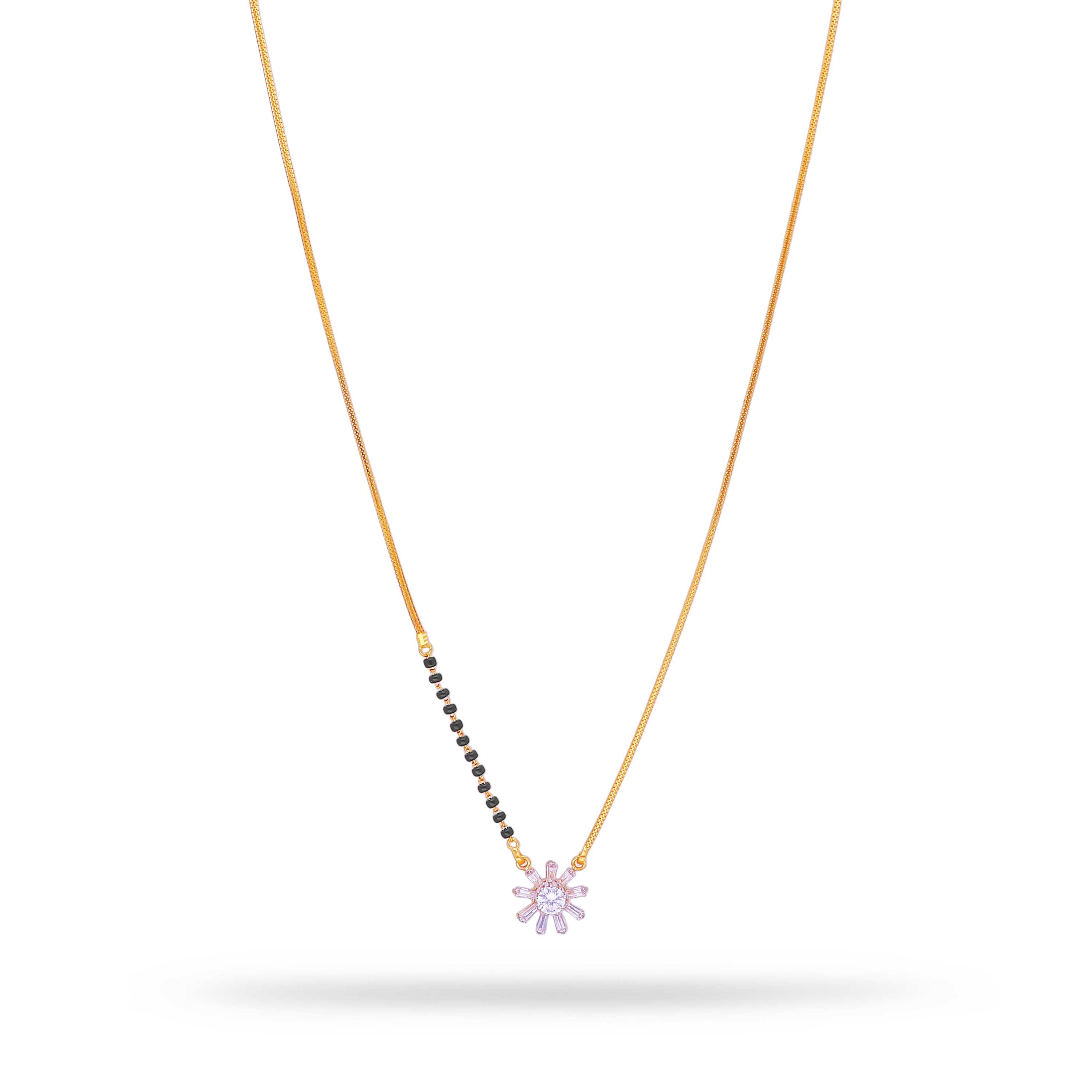 Charming Black Beaded 22K Gold Mangalsutra With Pendant