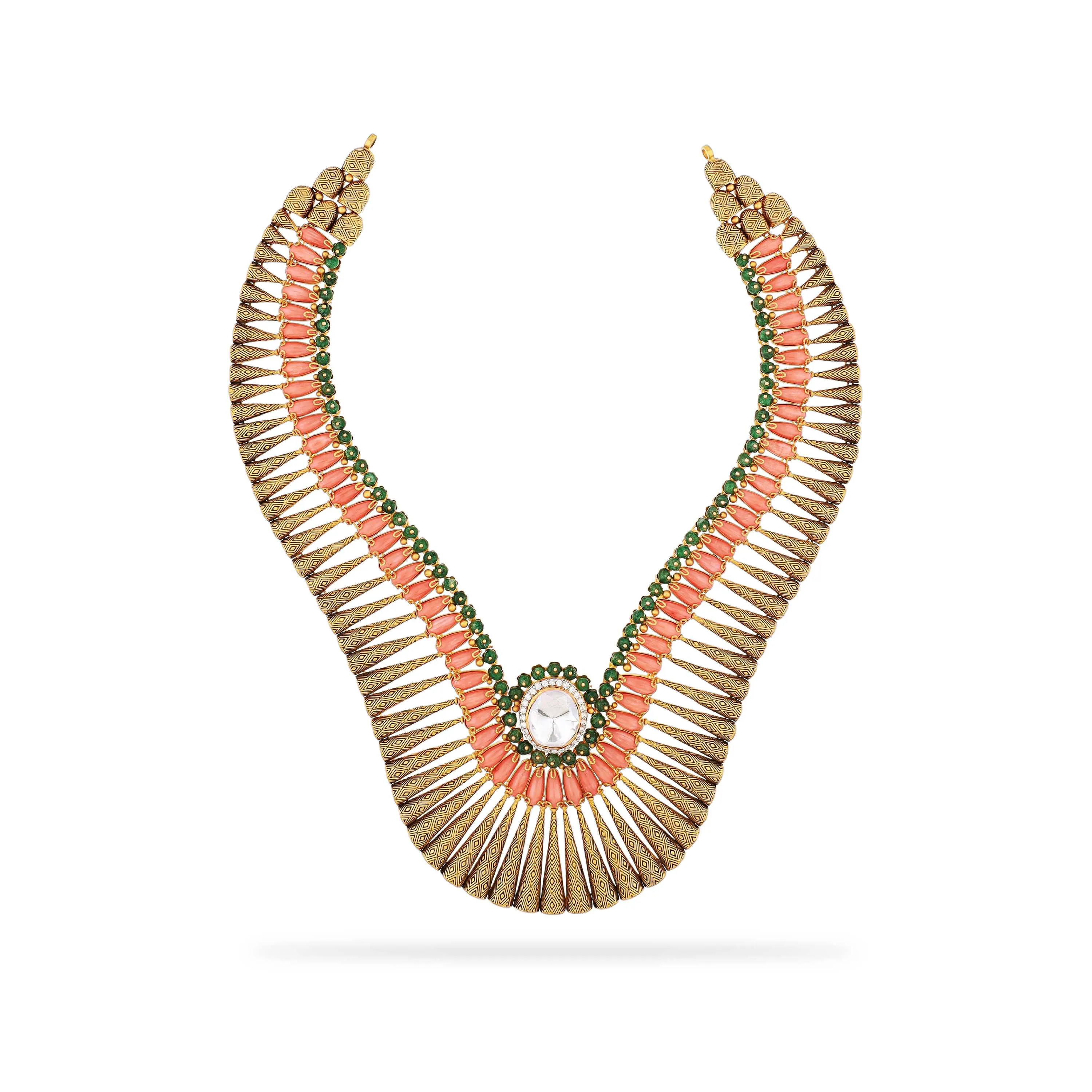 Exceptionally Detailed And Studded 22KT Gold Fancy Chain