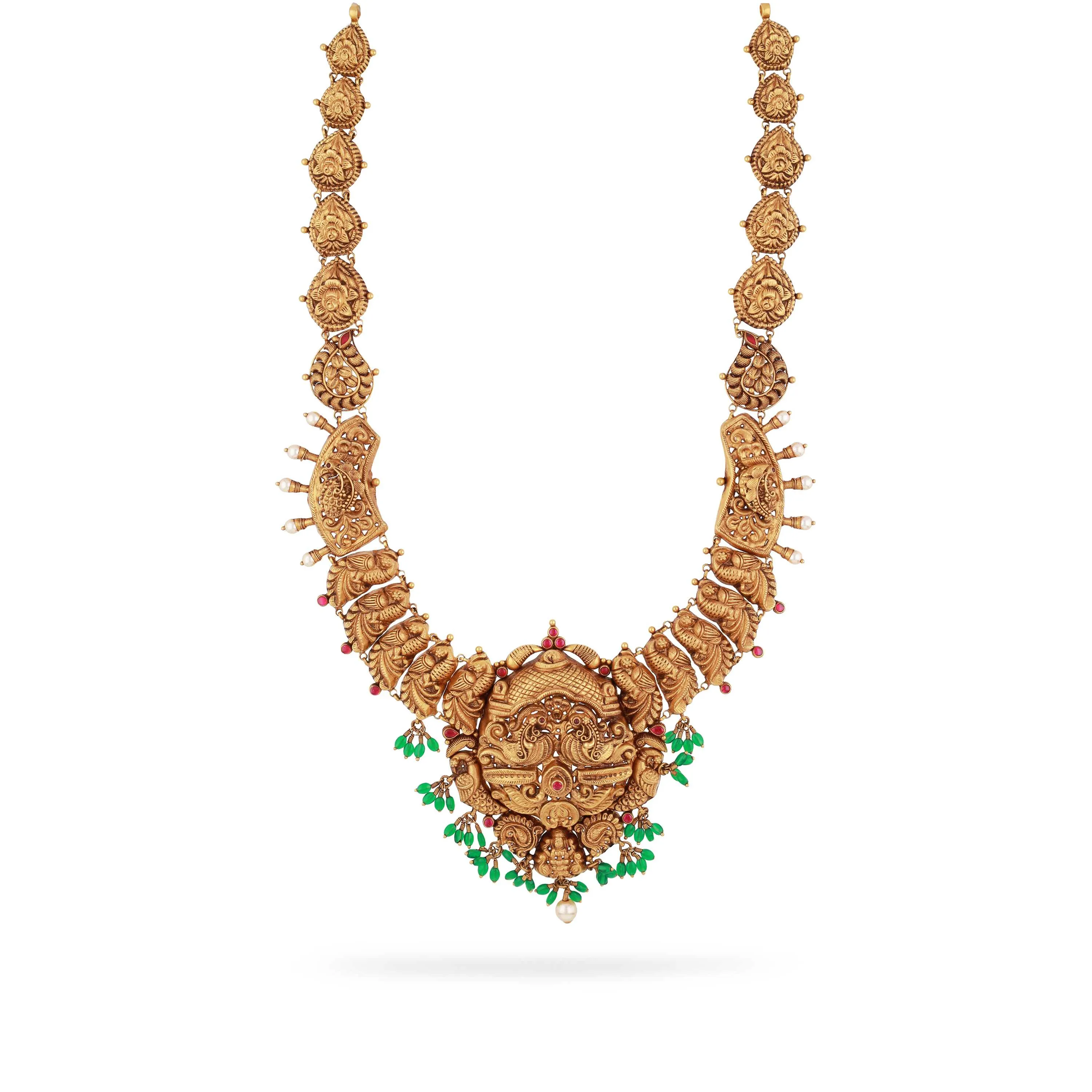 Premium Antique Finished And Studded 22KT Gold Fancy Chain