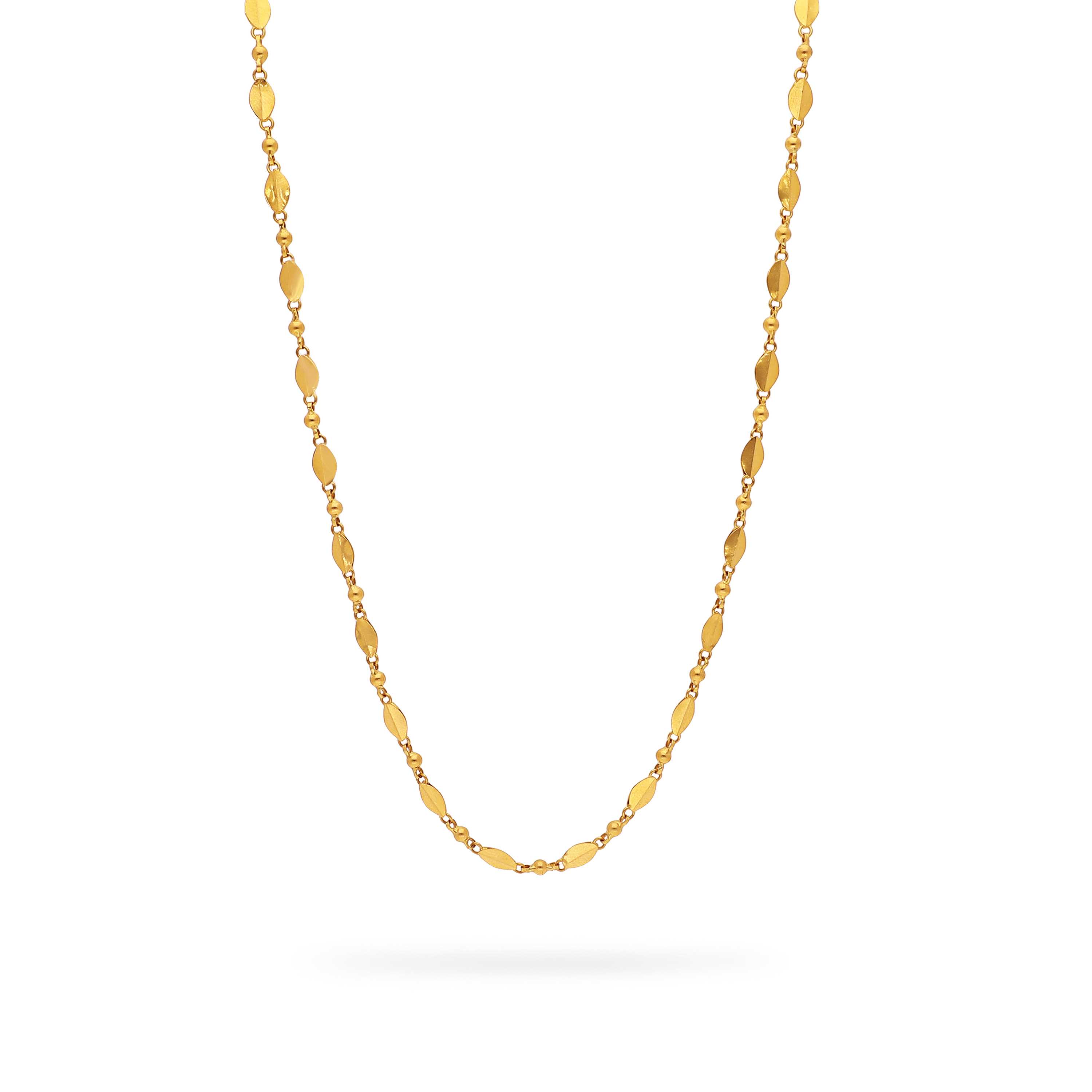 Traditionally Crafted Avalakki Pattern 22KT Gold Fancy Chain