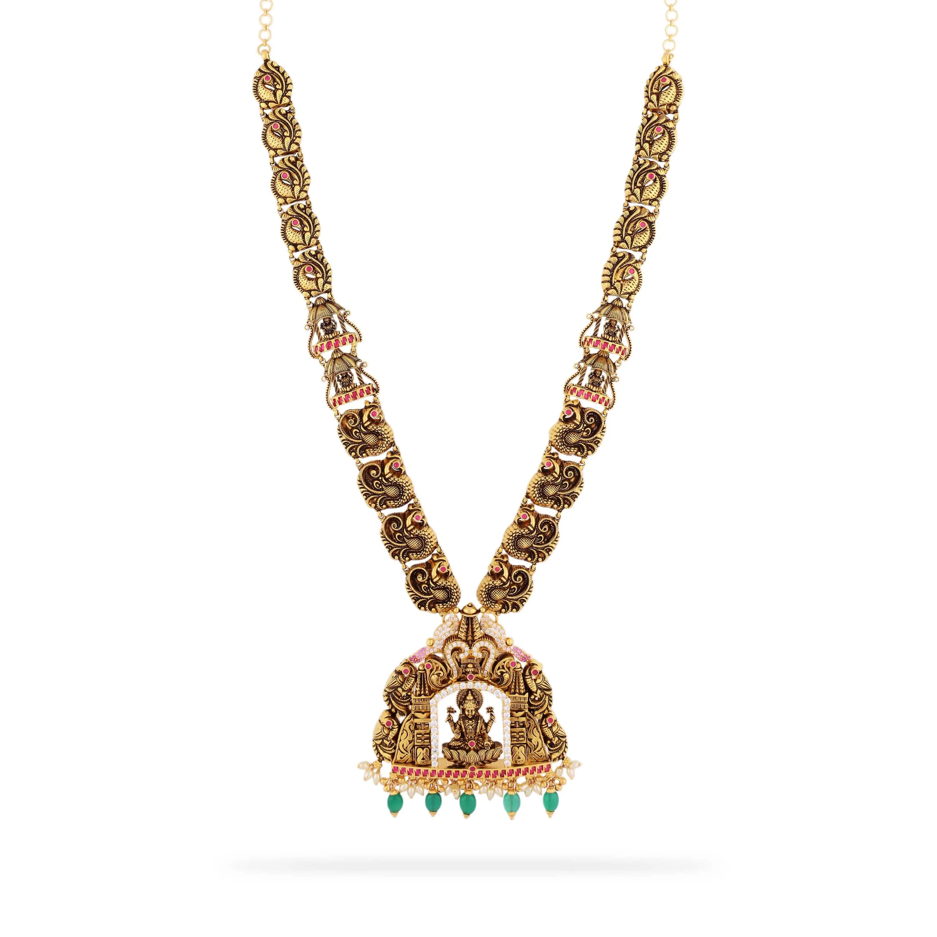 Traditionally Crafted And Antique Finished Lakshmi Devi 22KT Gold