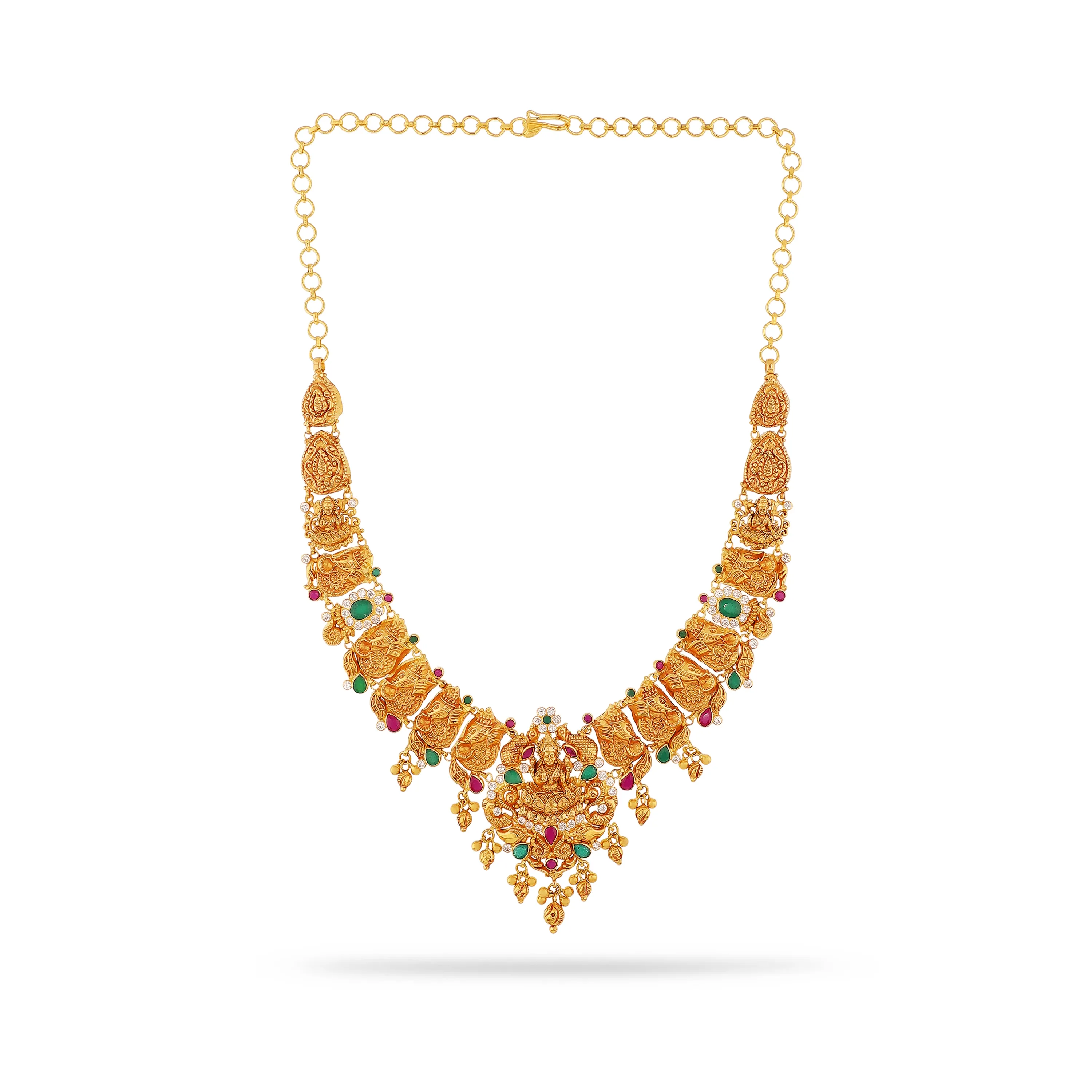 Studded And Detailed 22KT Gold Necklace For Women