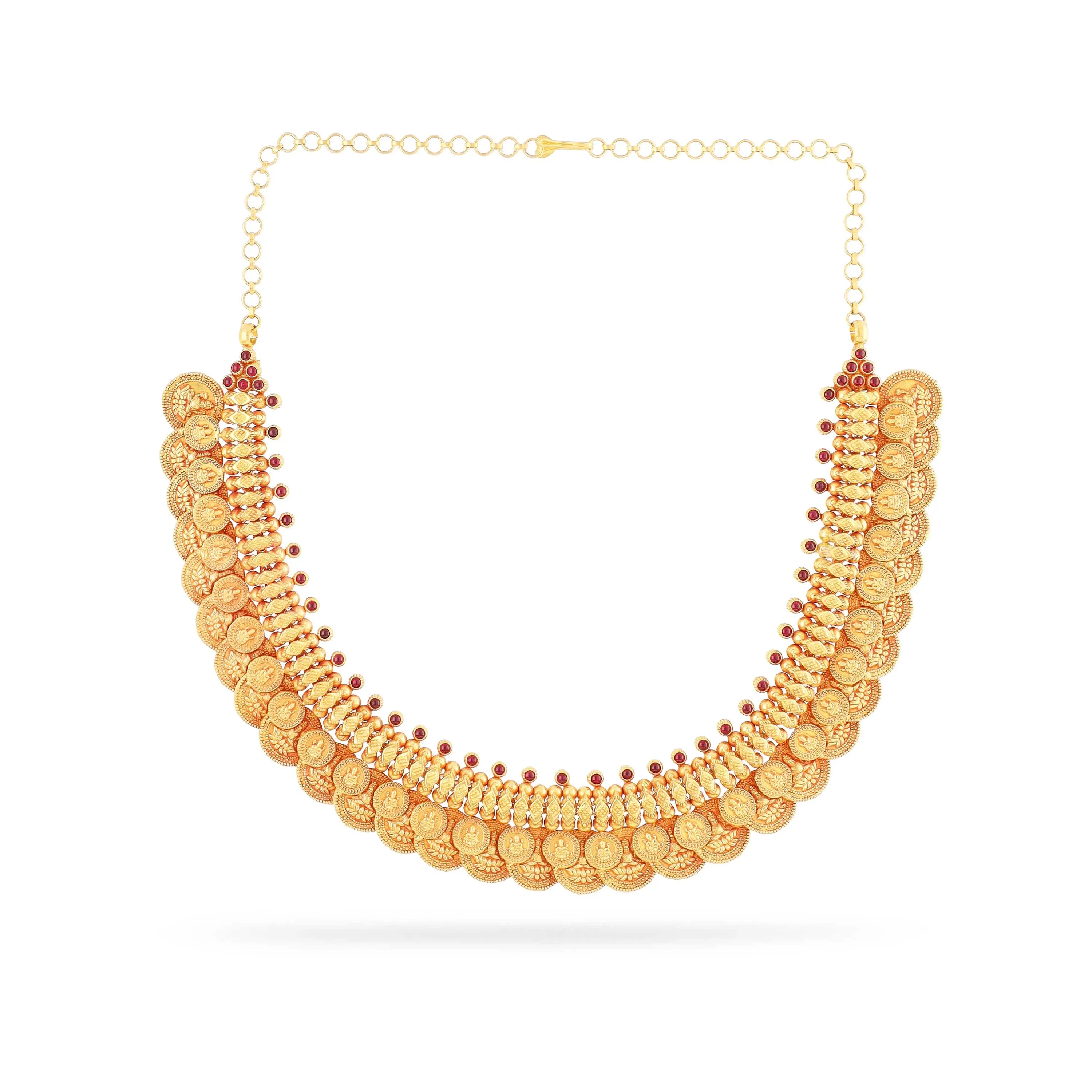Specially Crafted And Antique Finished 22KT Gold Necklace