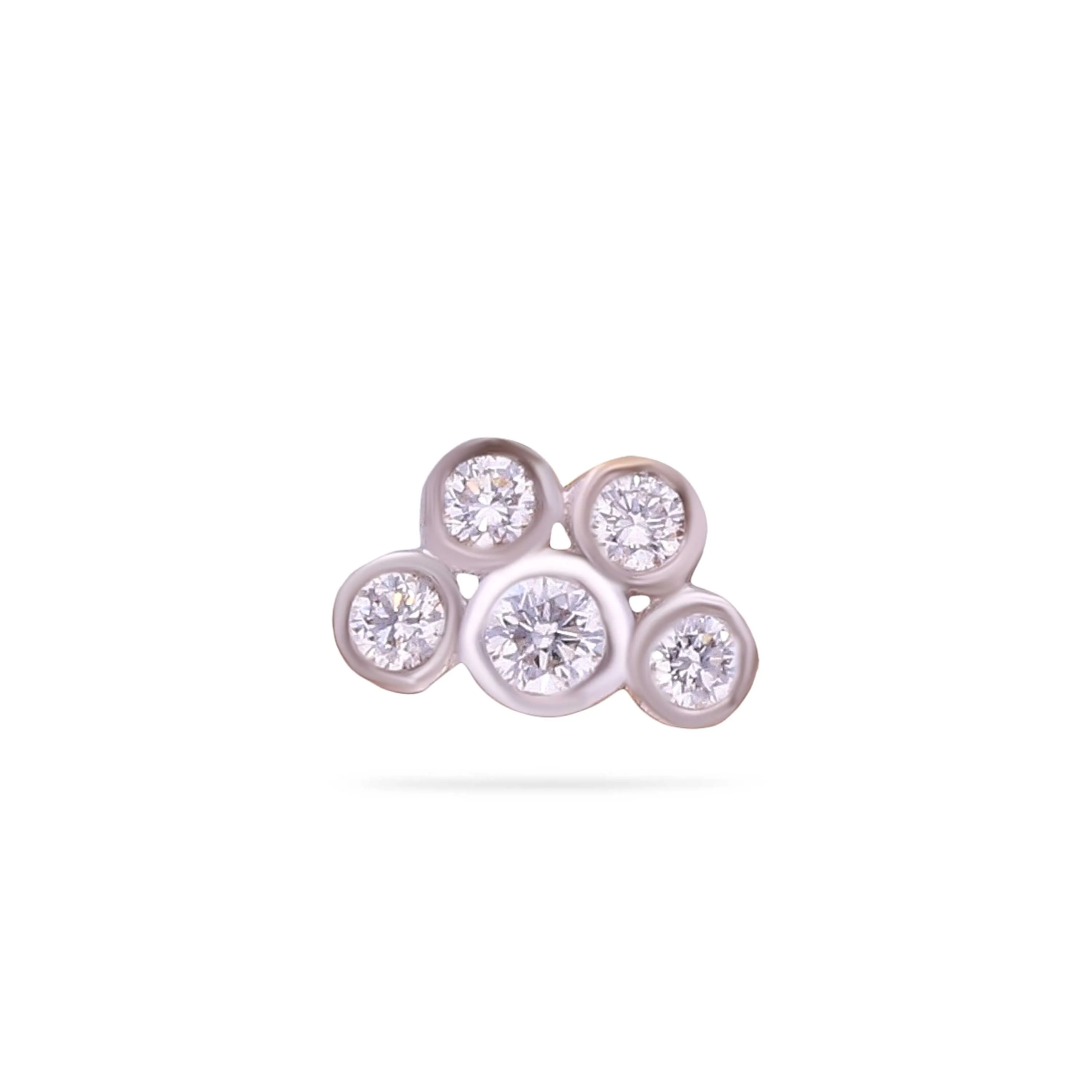 Glamorously Detailed And Diamond Studded 18KT Yellow Gold Nose Studs