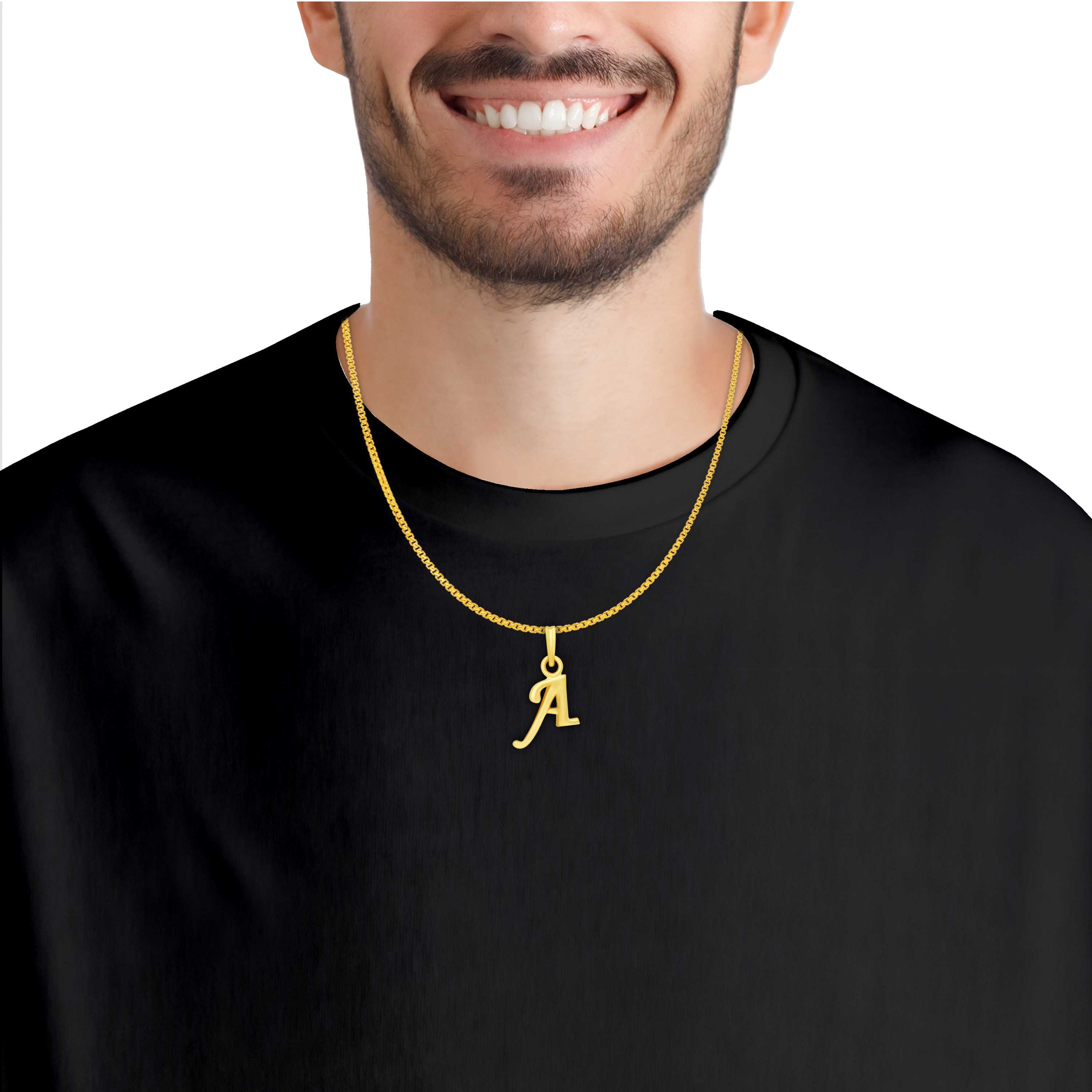 Alphabet A Casual Wear 22KT Gold Locket