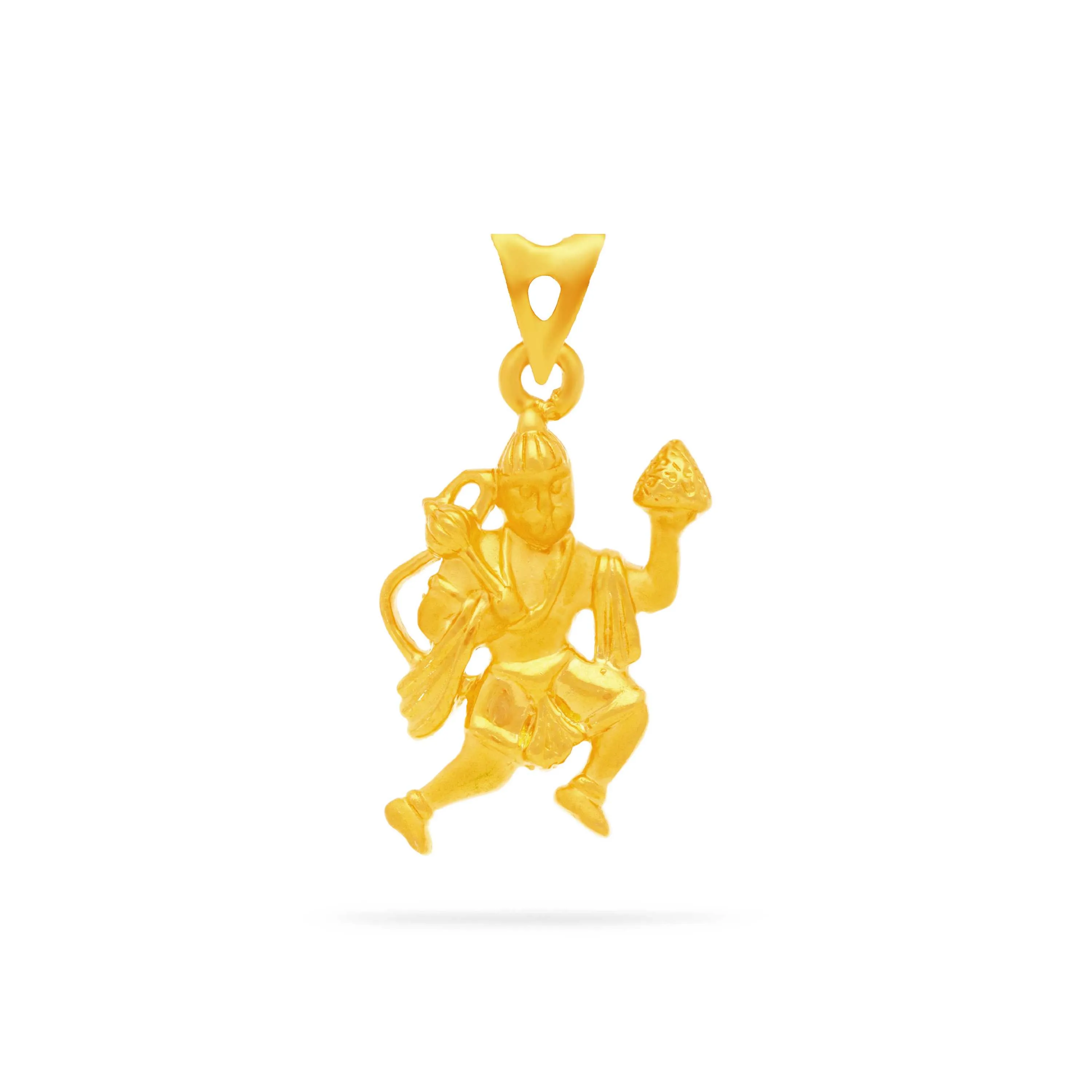 Classic Matte Finished Lord Hanuman 22KT Gold Locket For Men