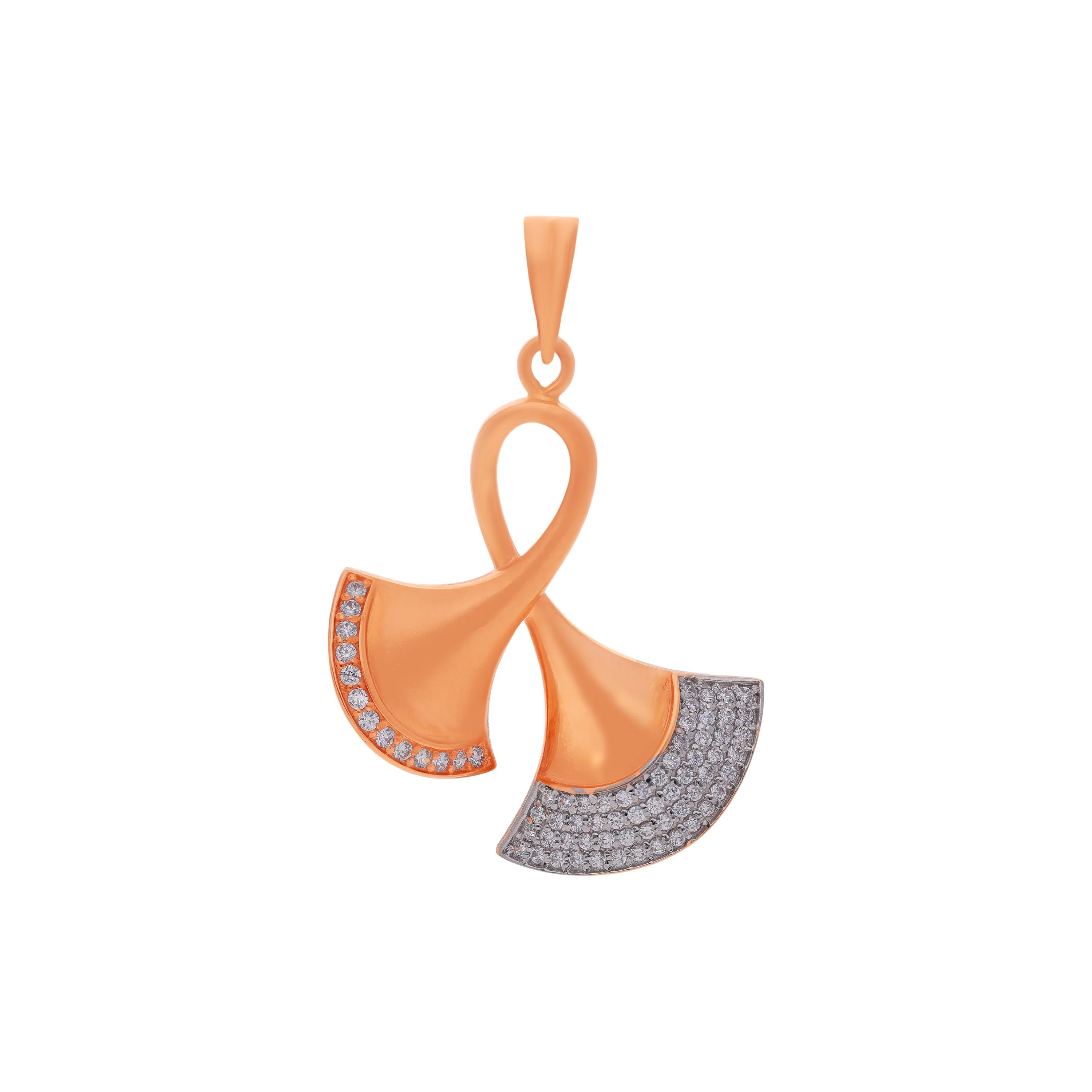 Studded & Detailed 18KT Rose Gold Pendant For Women