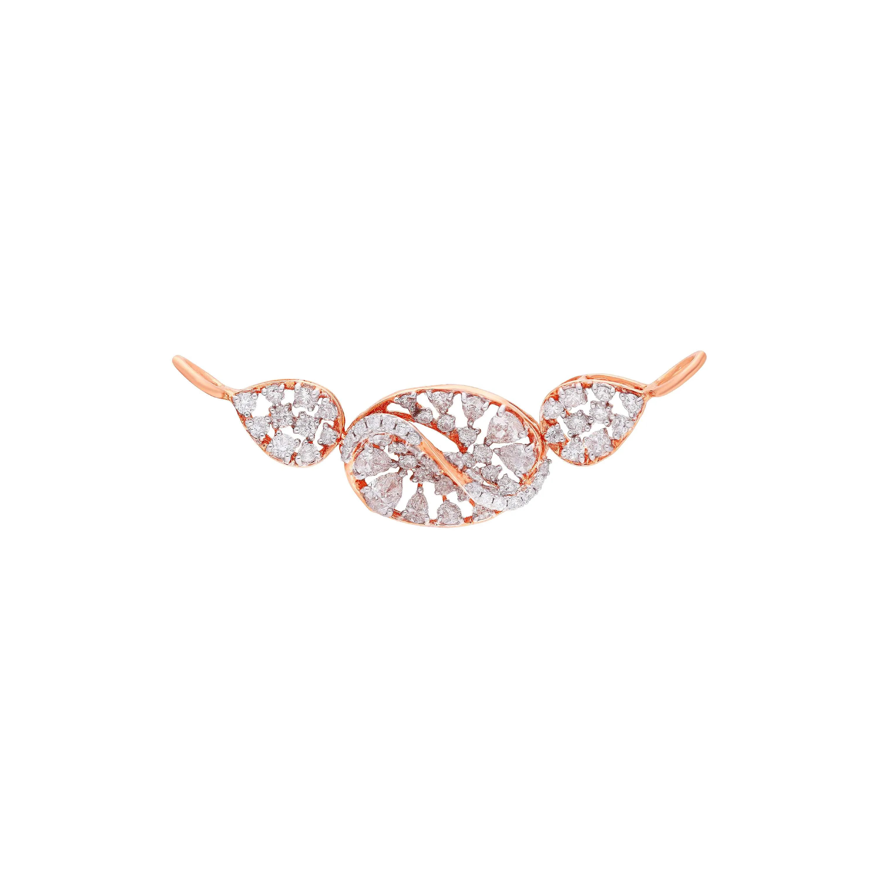 Glamorously Detailed And Diamond Studded 18KT Rose Gold Tanmaniya
