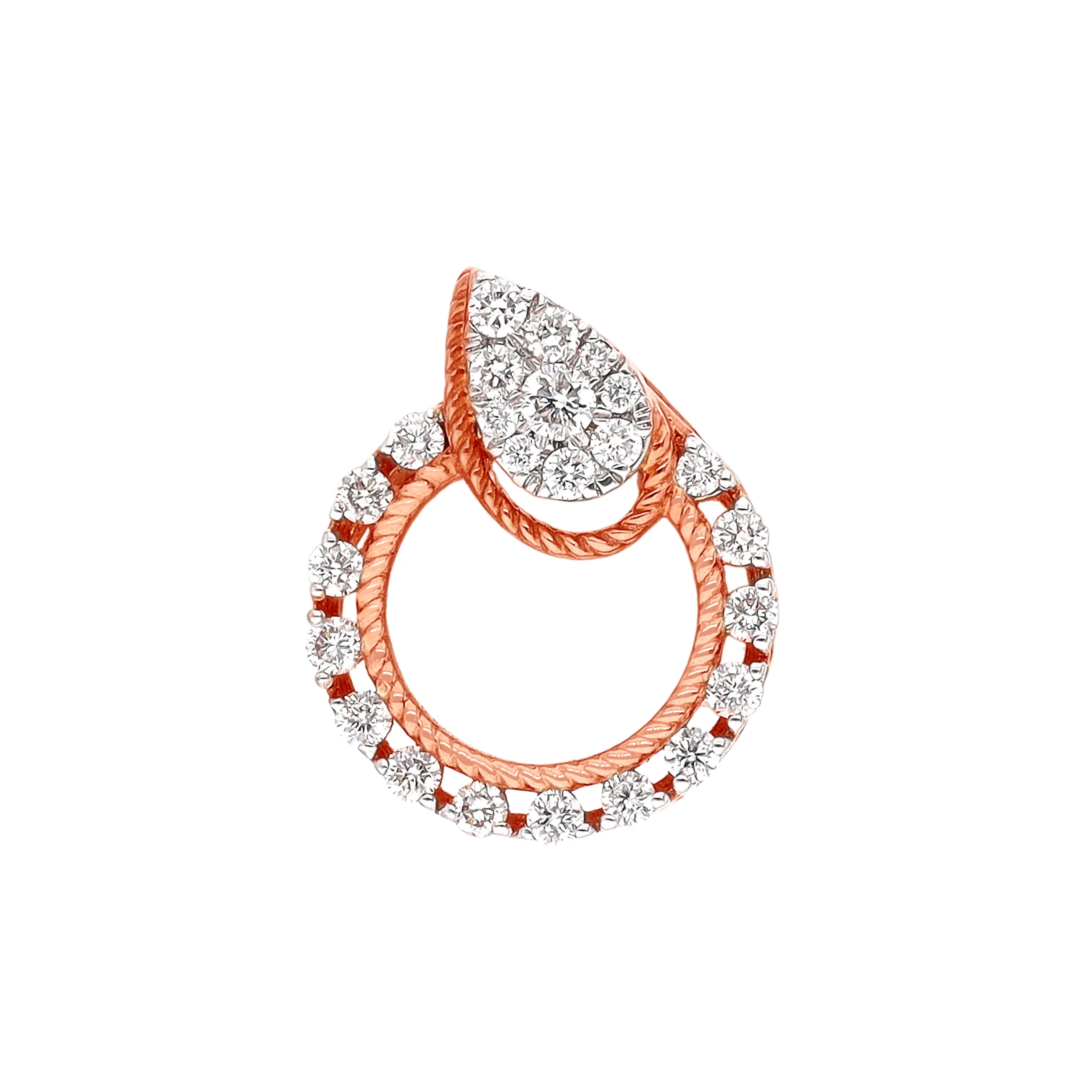 Glamorously Detailed And Diamond Studded 18KT Rose Gold Locket For Women