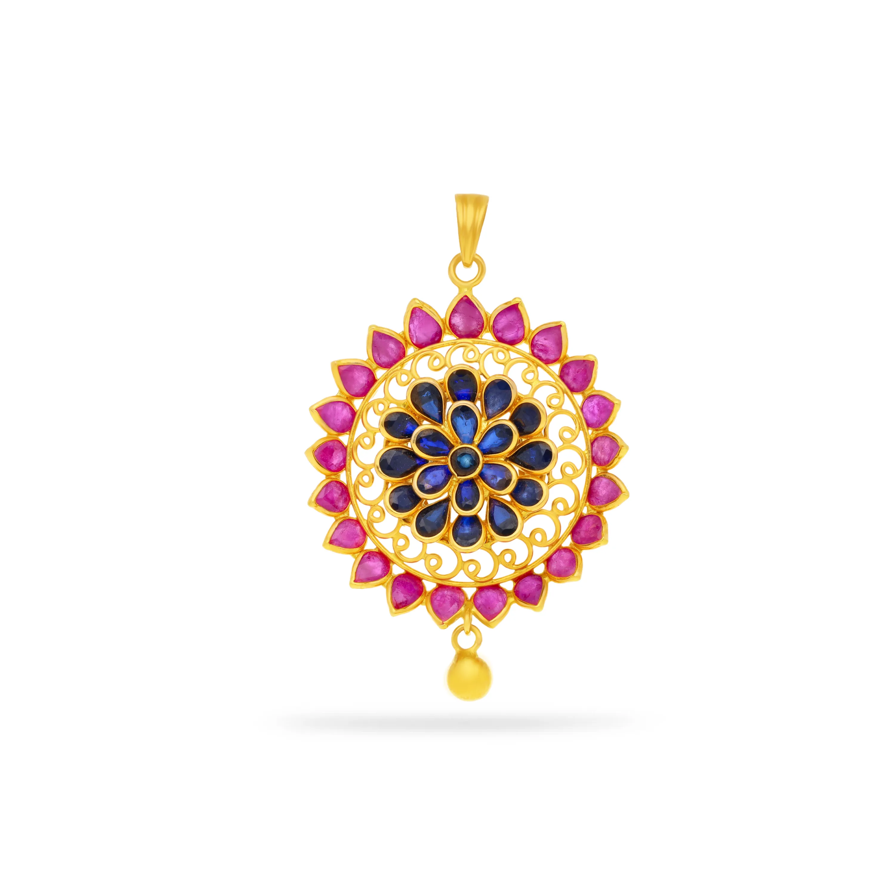 Ruby Studded And Detailed 22KT Gold Locket