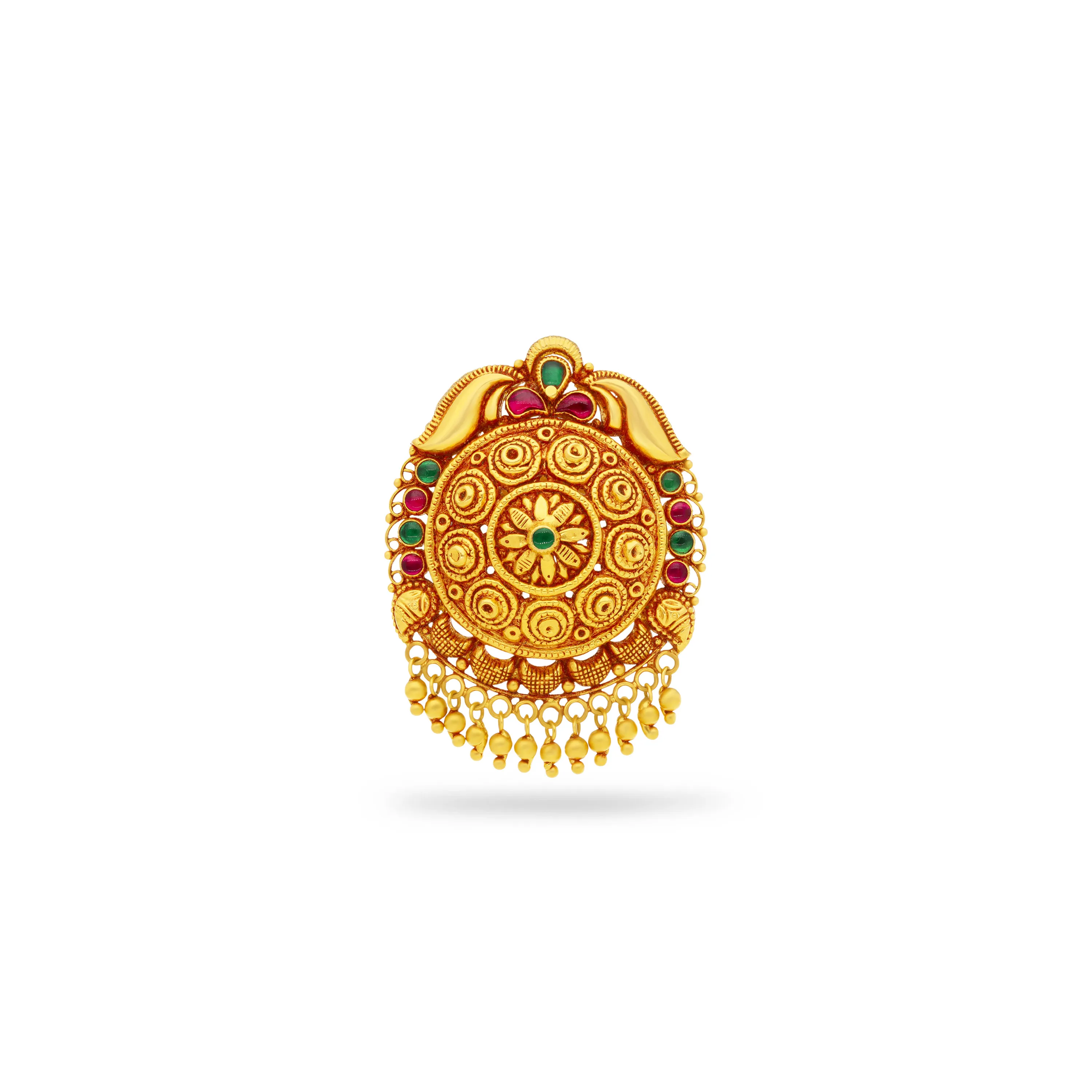 Studded & Detailed 22KT Gold Pendant For Women