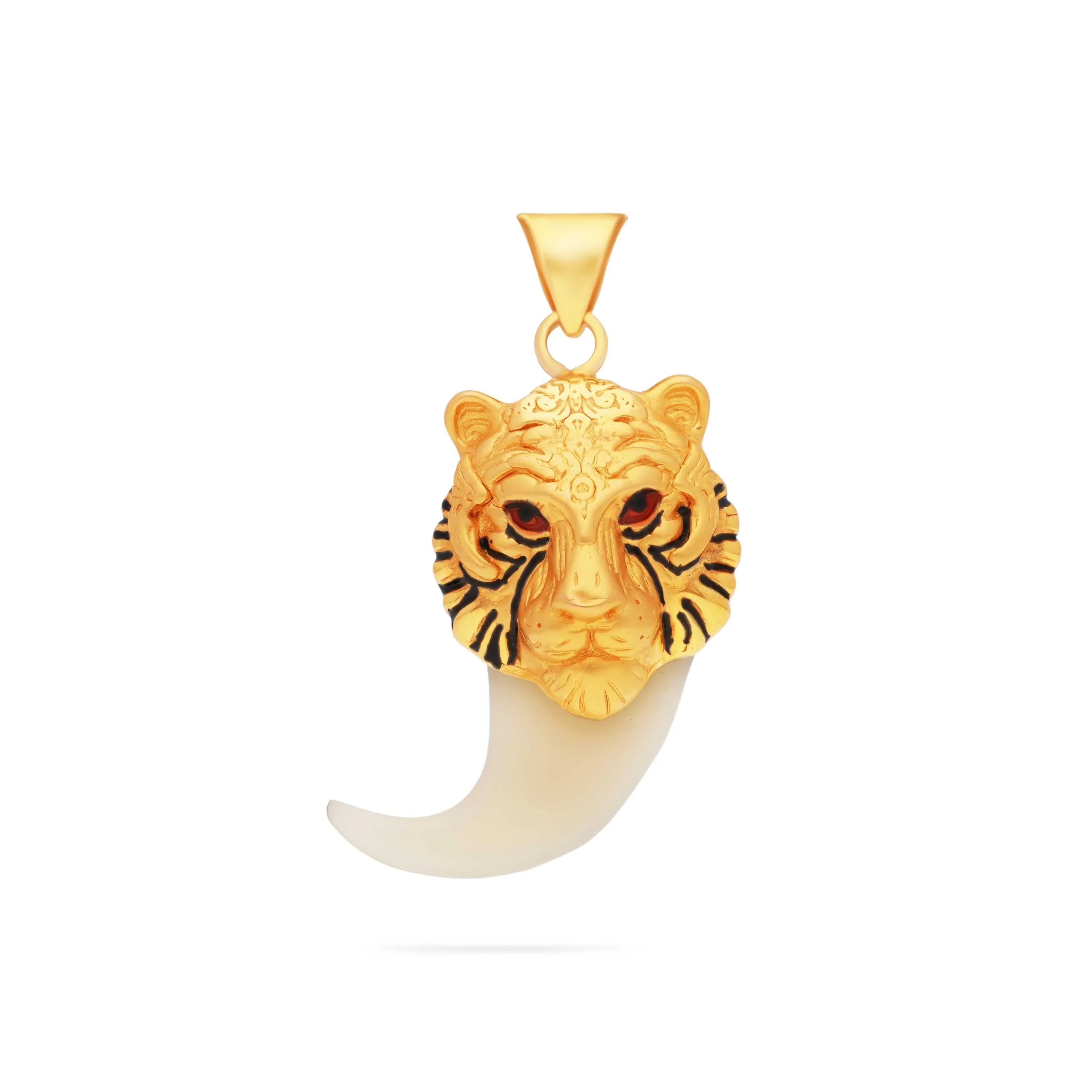 One Of Its Kind Antique Finished Tiger 22KT Gold Locket For Men
