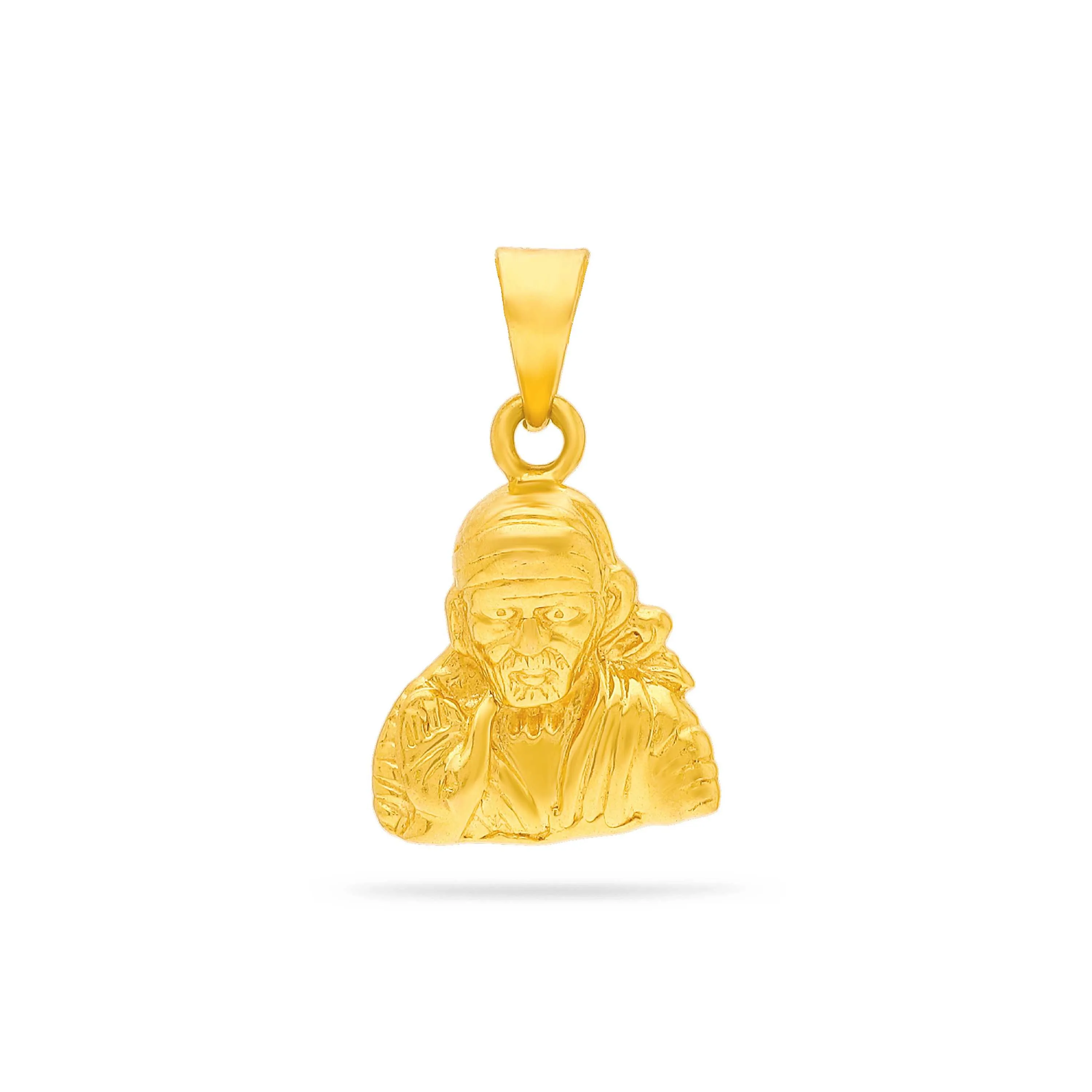 Traditionally Crafted And Detailed 22KT Gold Sai Baba Locket For Men