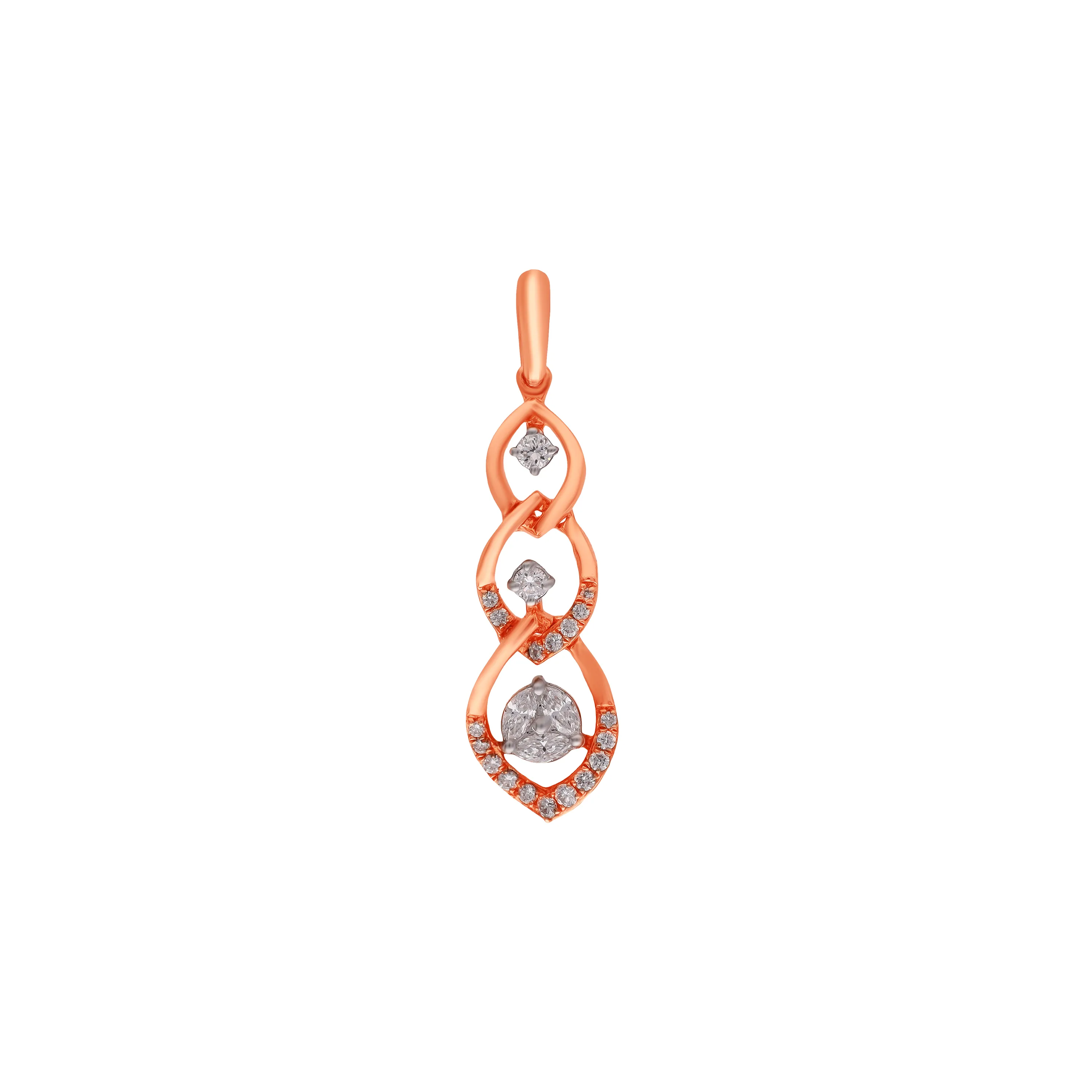 Glamorously Detailed And Diamond Studded 18KT Rose Gold Locket For Women