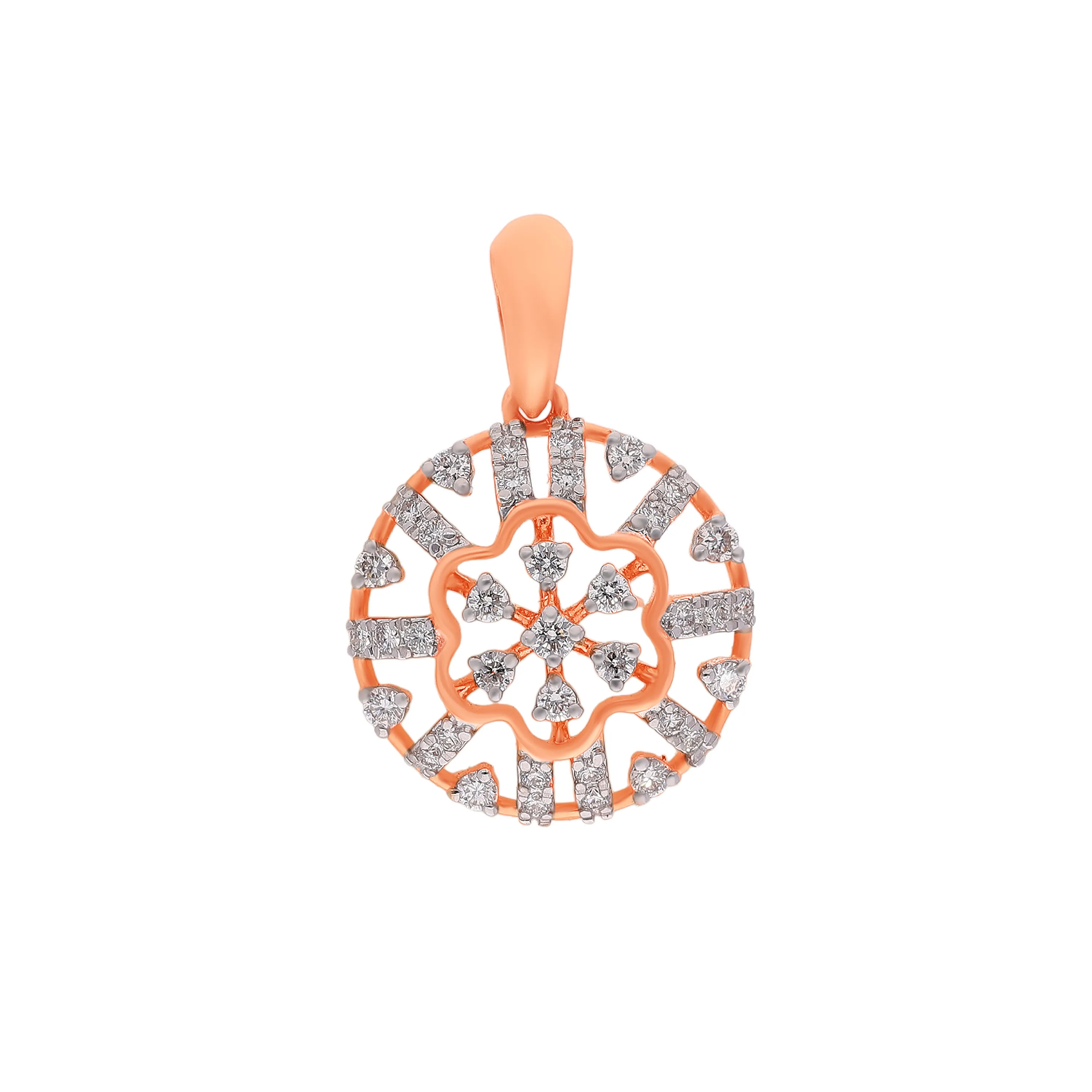 Glamorously Detailed And Diamond Studded 18KT Rose Gold Locket For Women