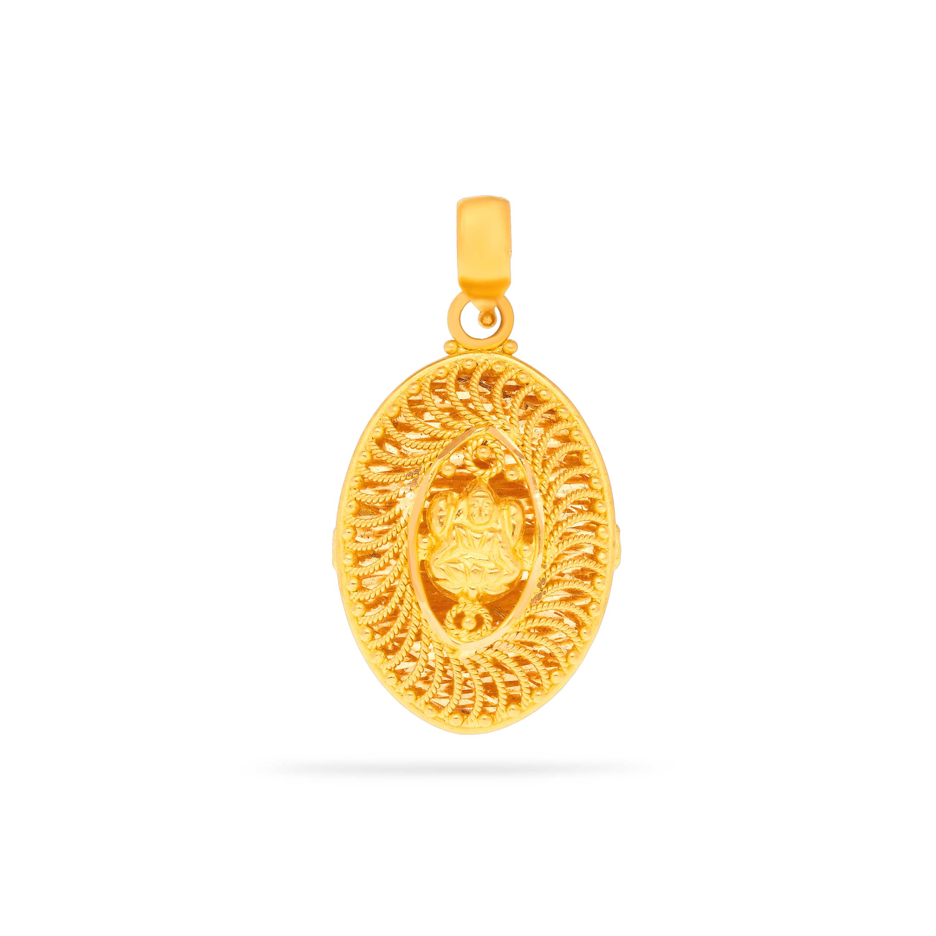 Classic Matte Finished Kerala Pattern 22KT Gold Locket