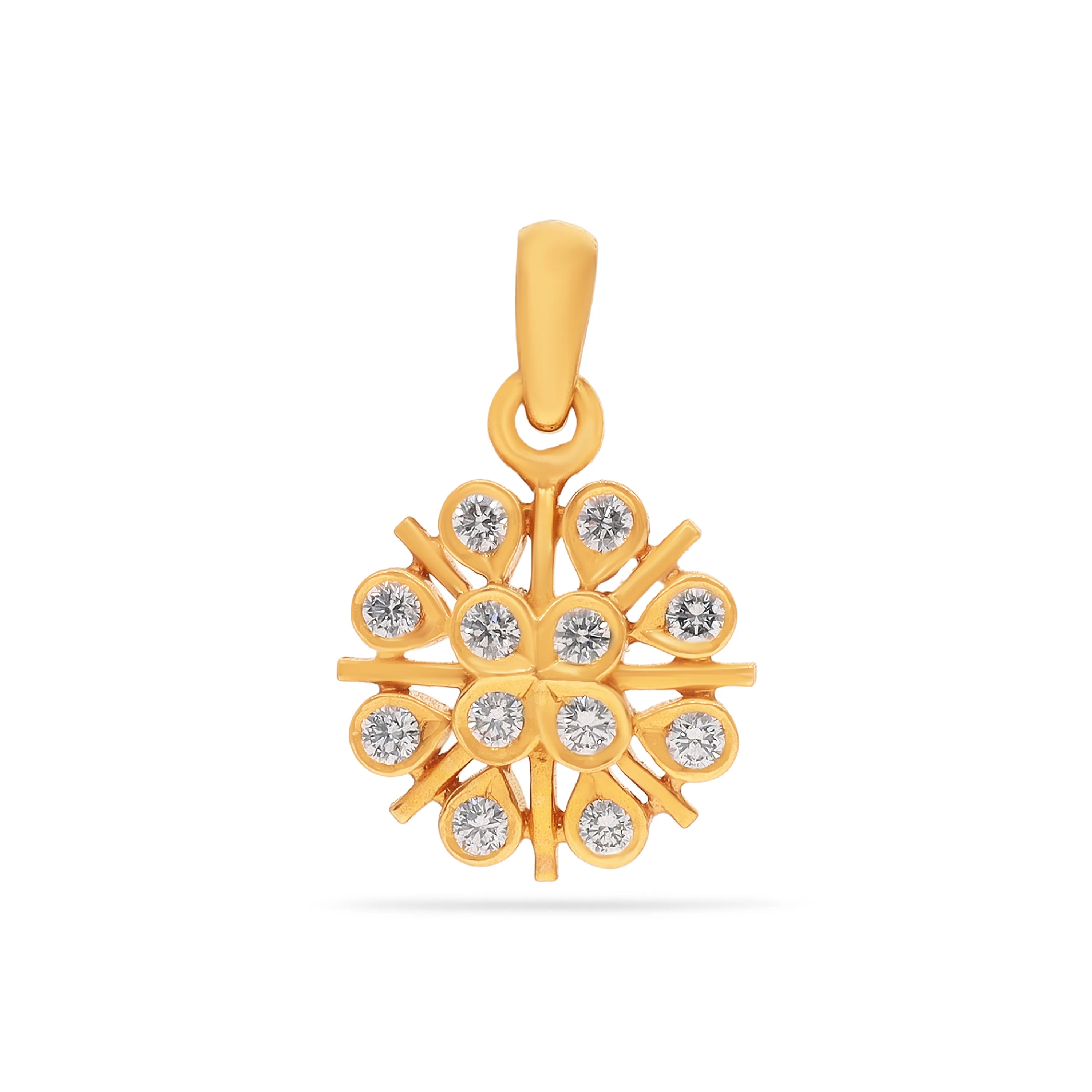 Traditionally Crafted And Diamond Studded 22KT Gold Close Setting Locket For Women