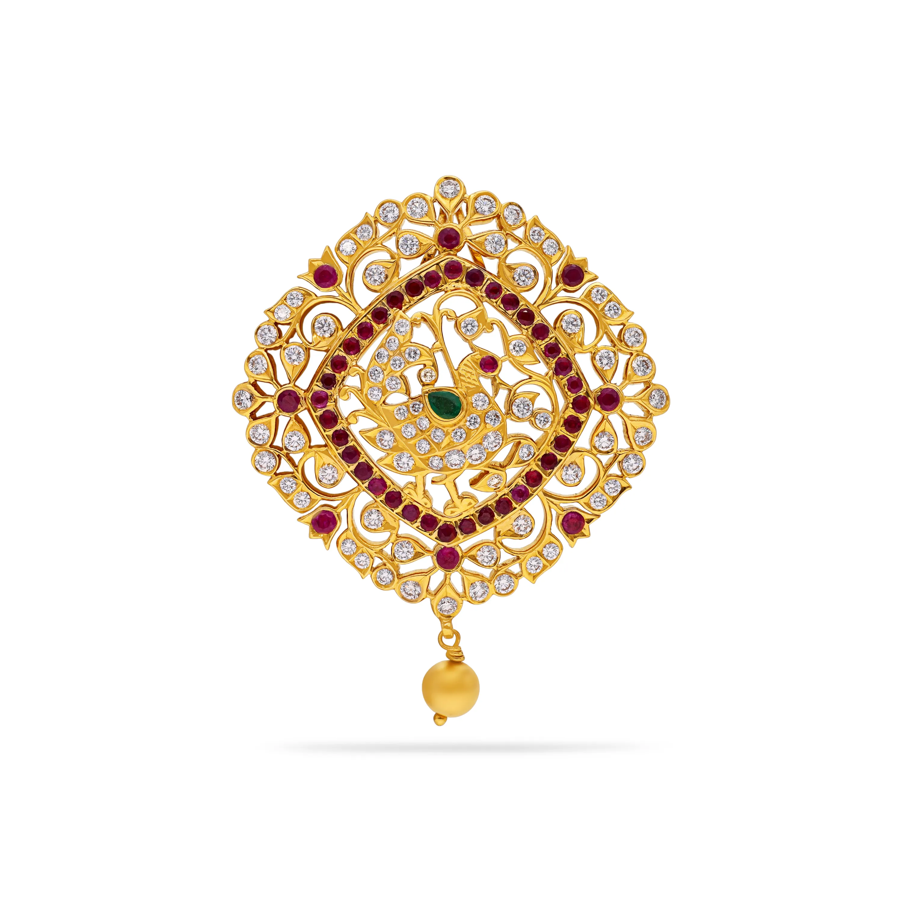 Traditionally Crafted And Diamond Studded 22KT Gold Close Setting Locket