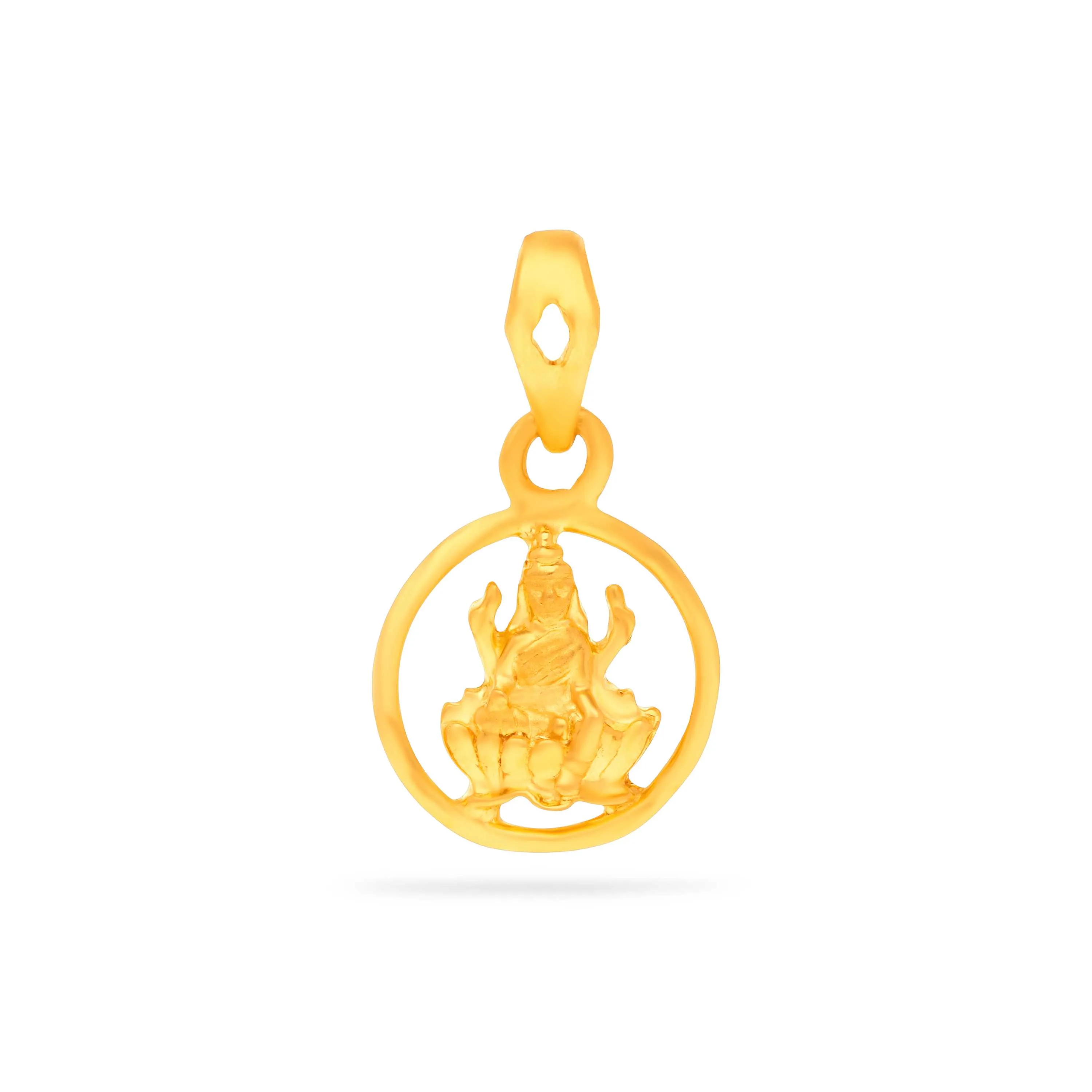 Classic Matte Finished And Detailed 22KT Gold Lakshmi Devi Locket