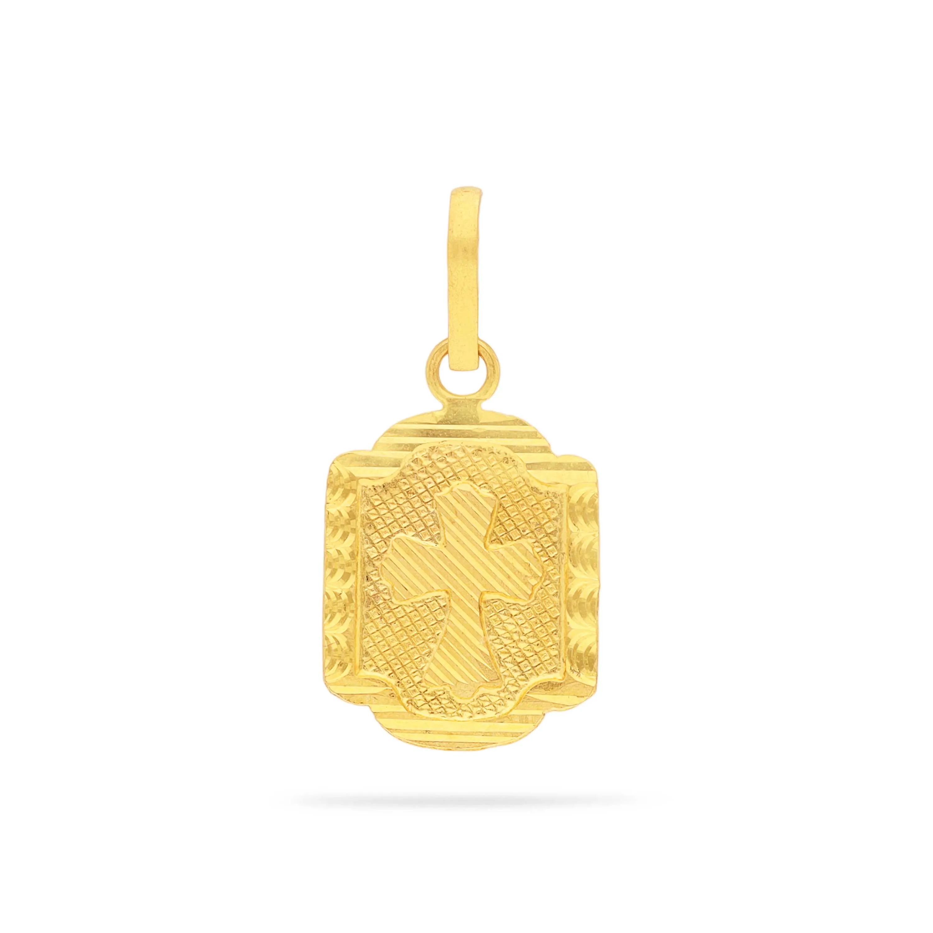 Classic Finely Detailed And Crafted 22KT Gold Holy Cross Locket