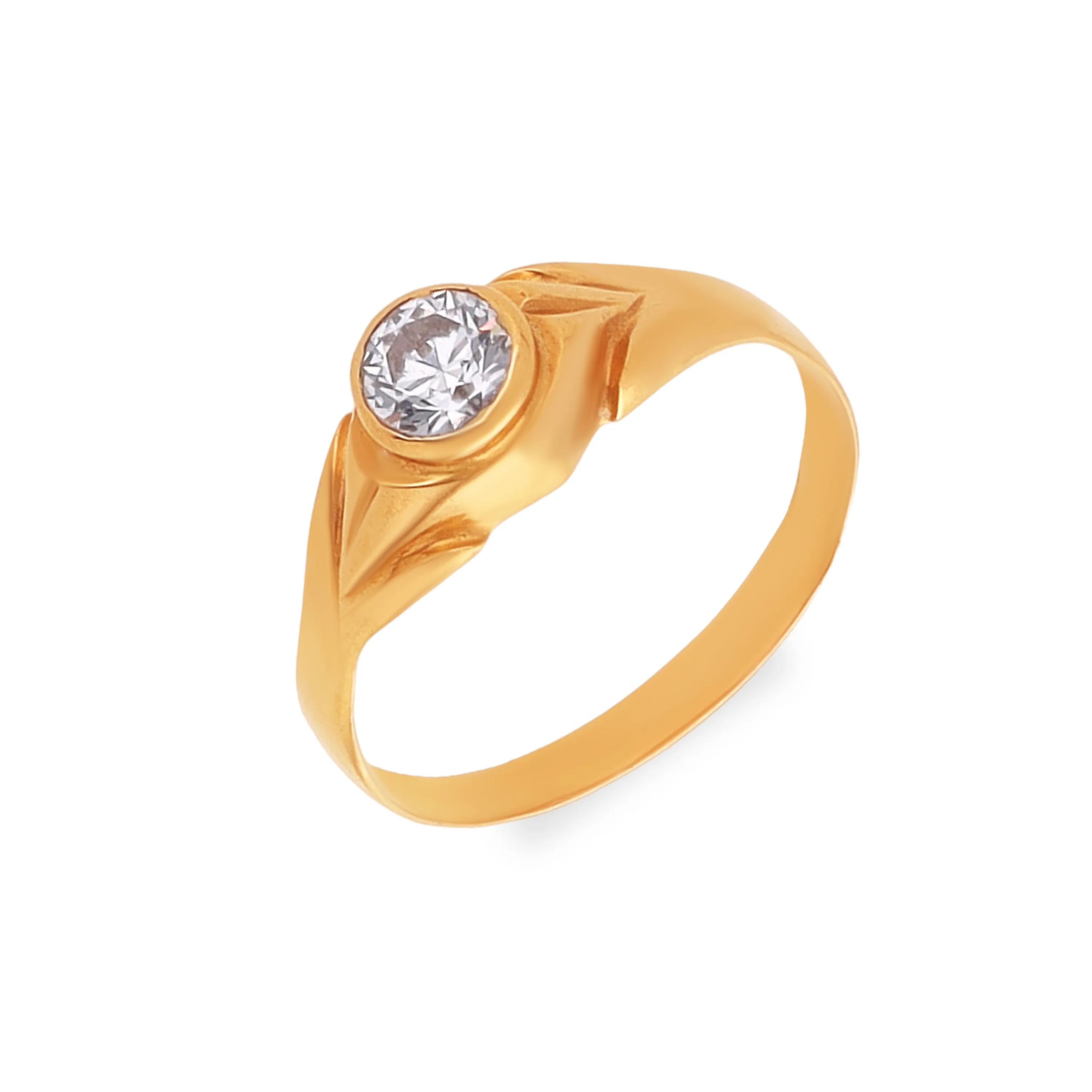 Studded And Detailed 22KT Gold Ring For Kids