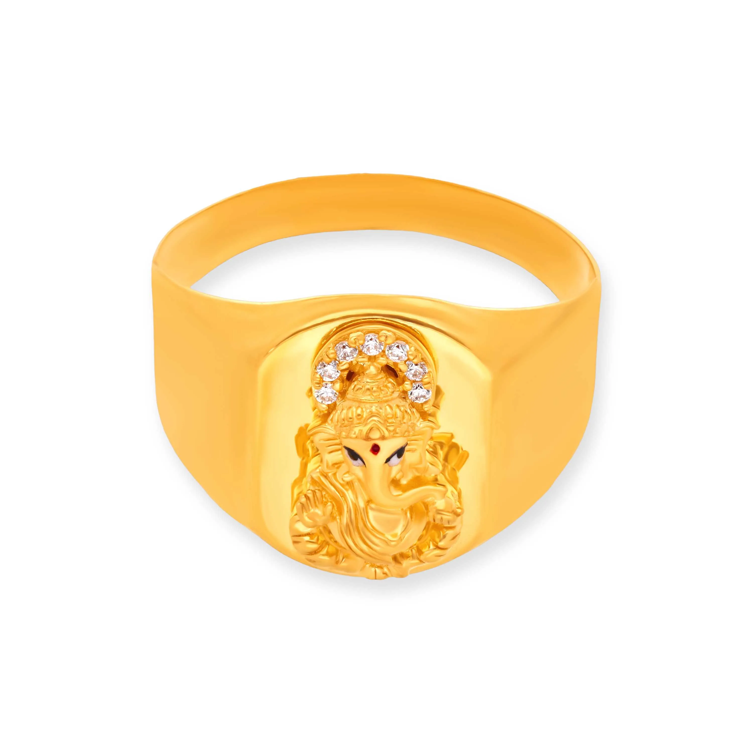 One Of Its Kind Divinely Detailed Lord Ganesha 22KT Gold Ring For Men