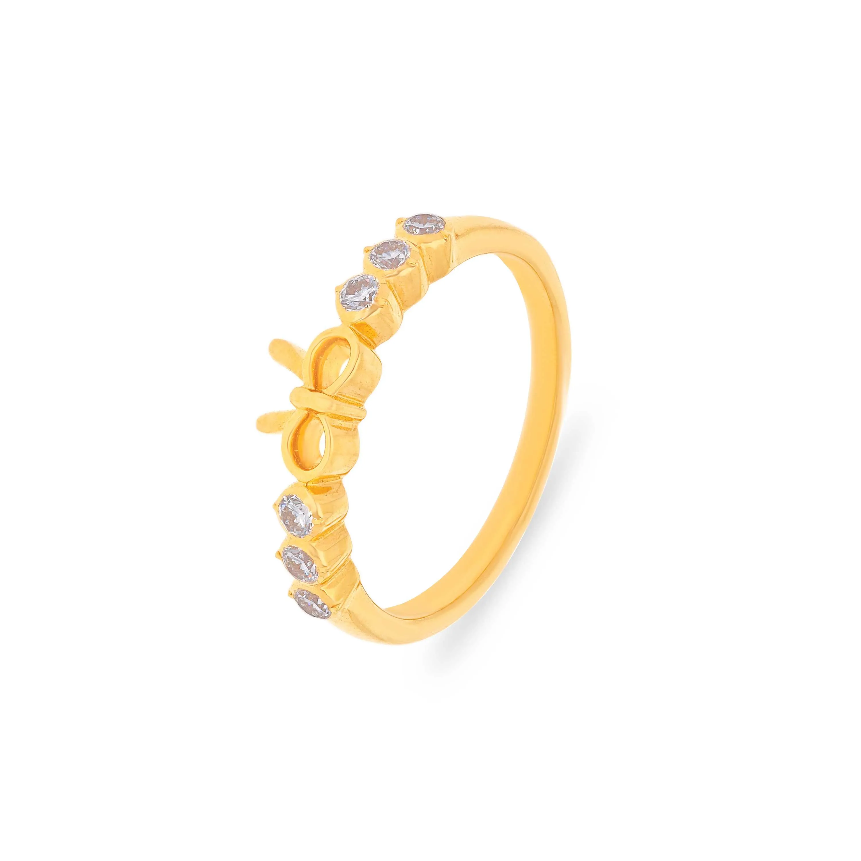 Colse Setting Glamorously Detailed And Diamond Studded 18KT Yellow Gold Close Setting ...