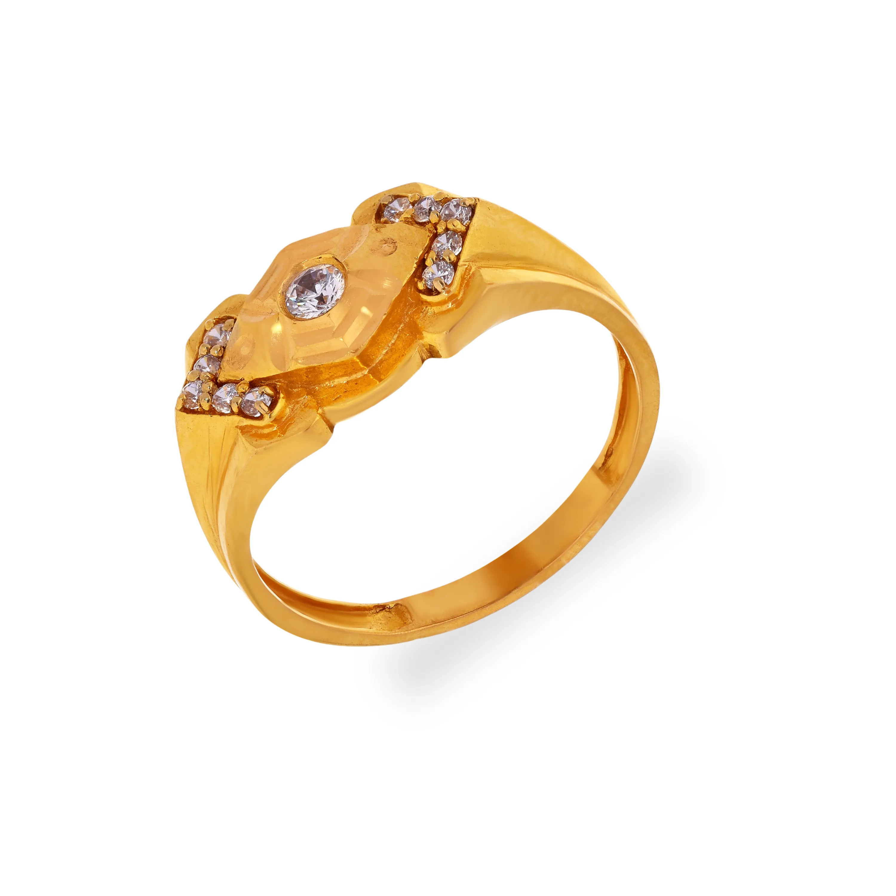 Studded And Detailed 22KT Gold Ring 