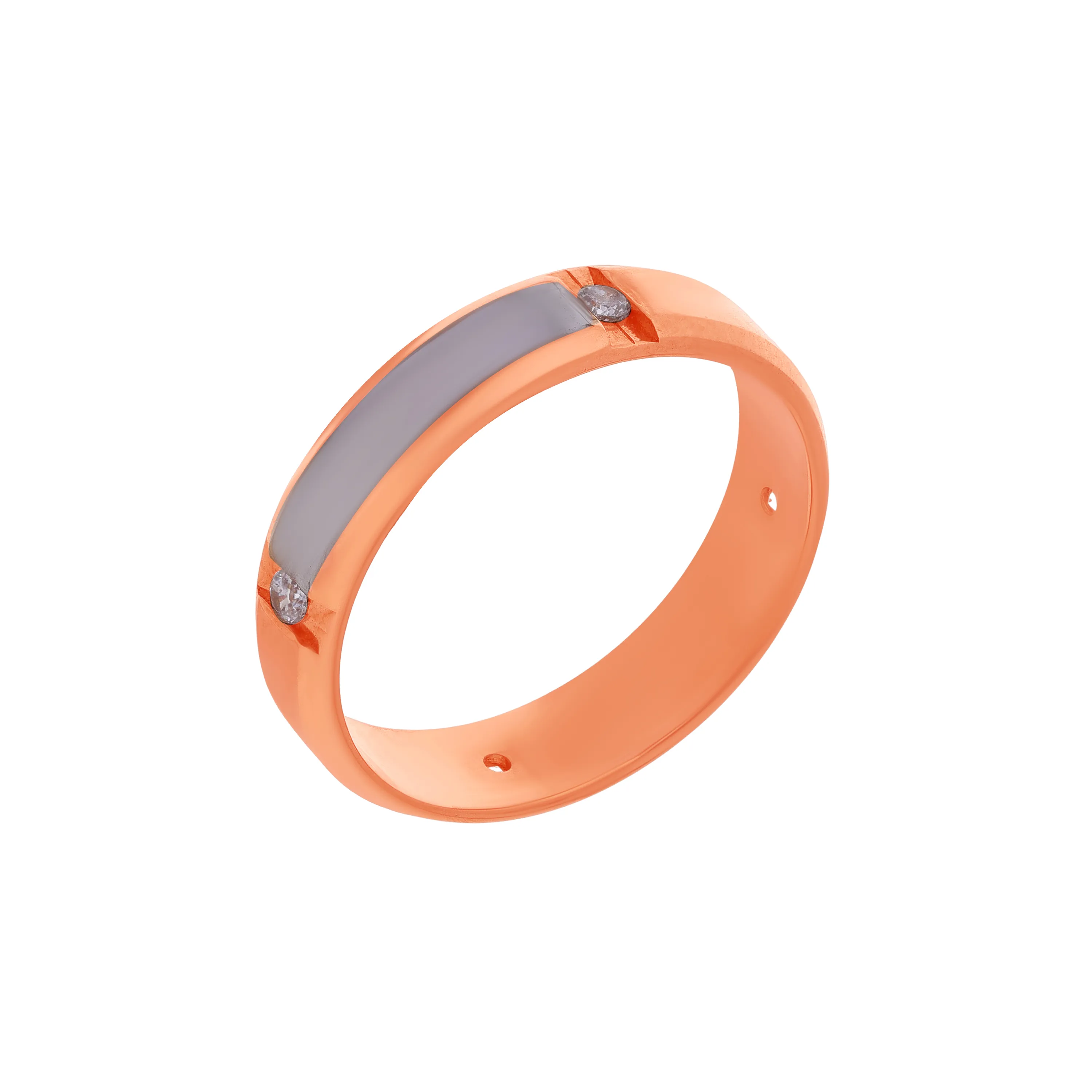 Studded And Detailed 18KT Rose Gold Ring For Men
