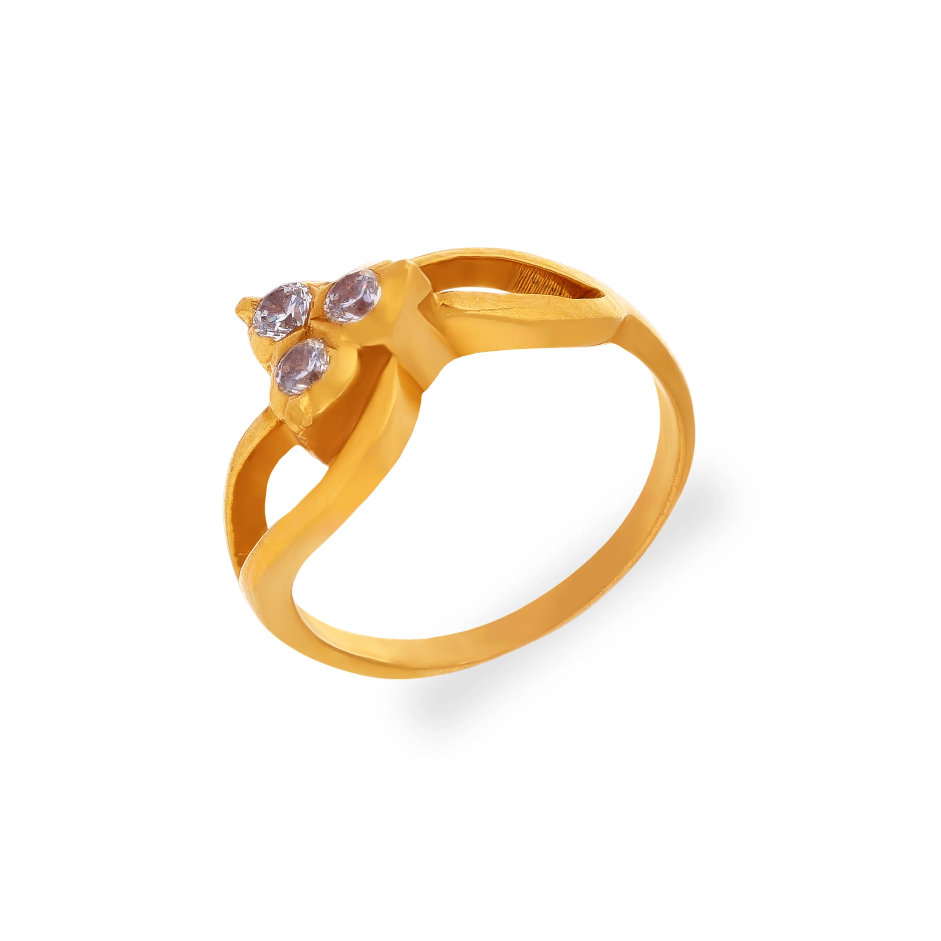 Studded And Detailed 22KT Gold Ring For Kids