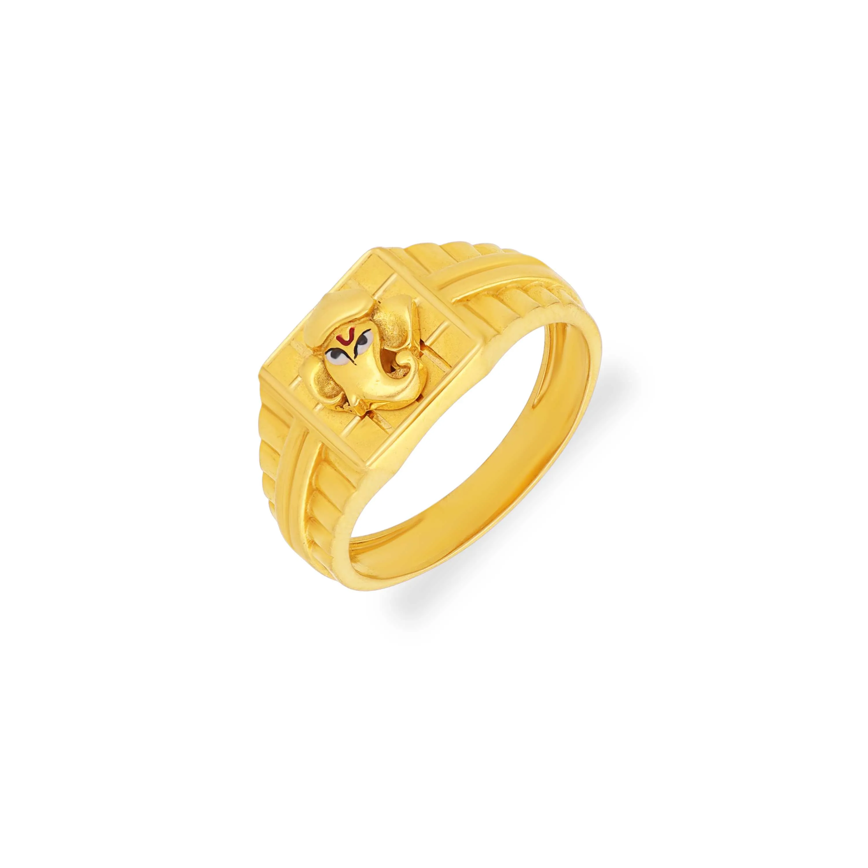 Divinely Detailed And Crafted Lord Ganesha 22KT Gold Ring For Men