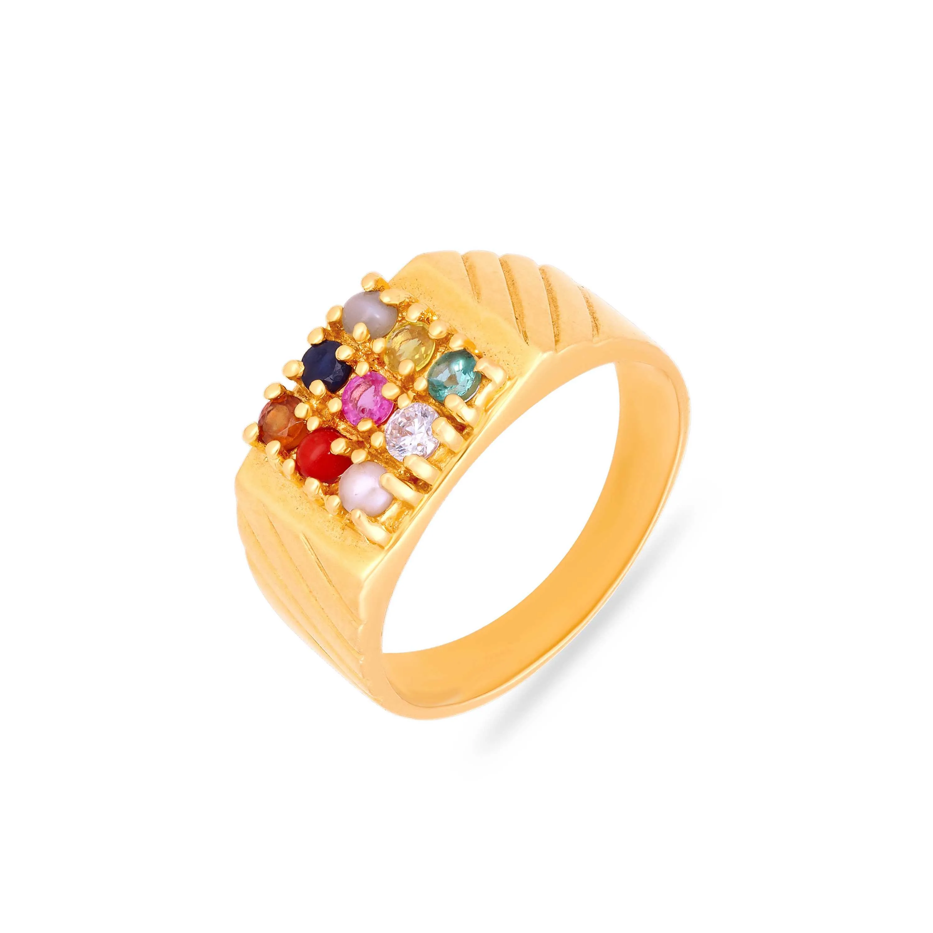 Jewellery Gold Navaratna Ring Price Traditionally Crafted - Main Image