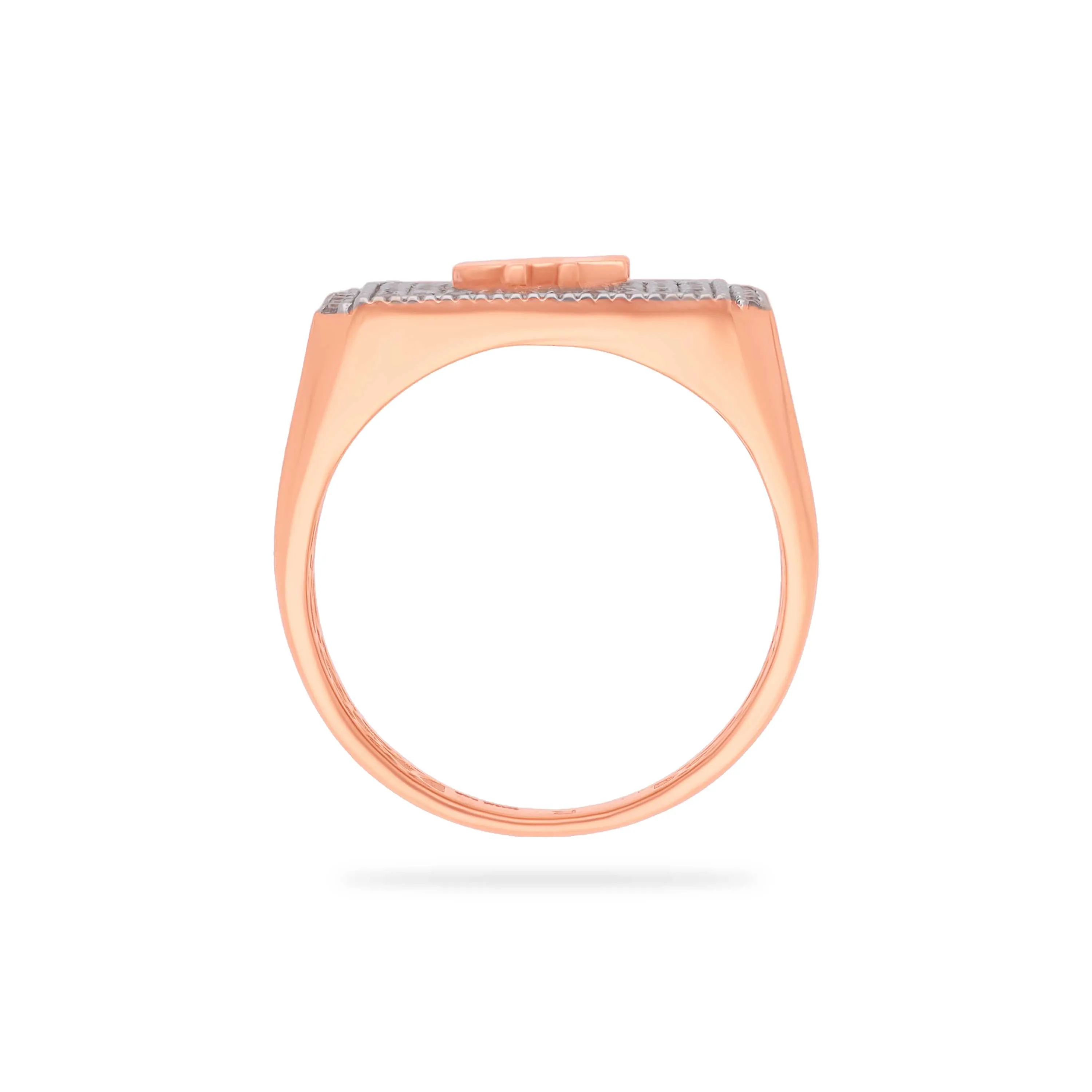 One Of Its Kind Studded Bitcoin Logo 18KT Rose Gold Ring