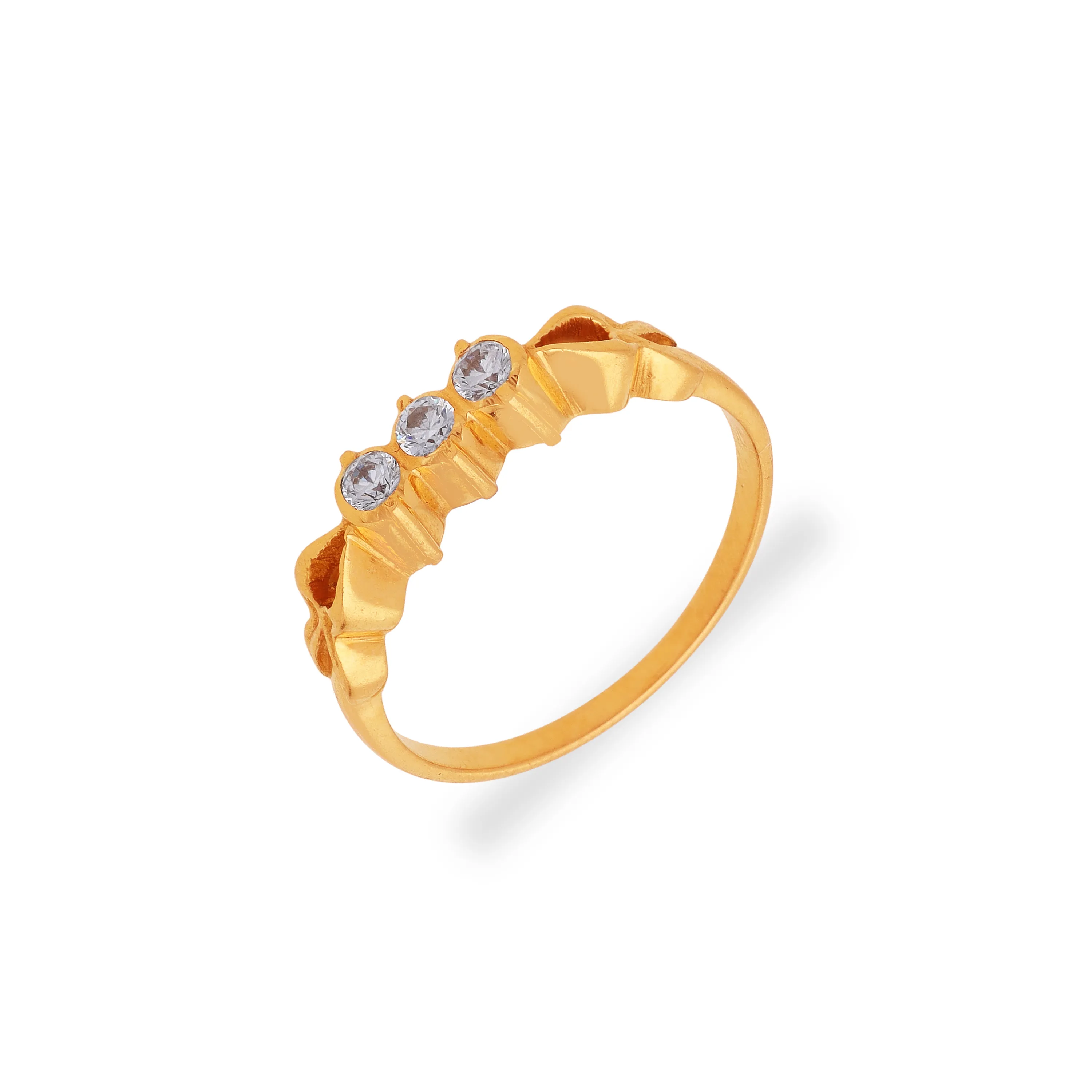 Studded And Detailed 22KT Gold Ring