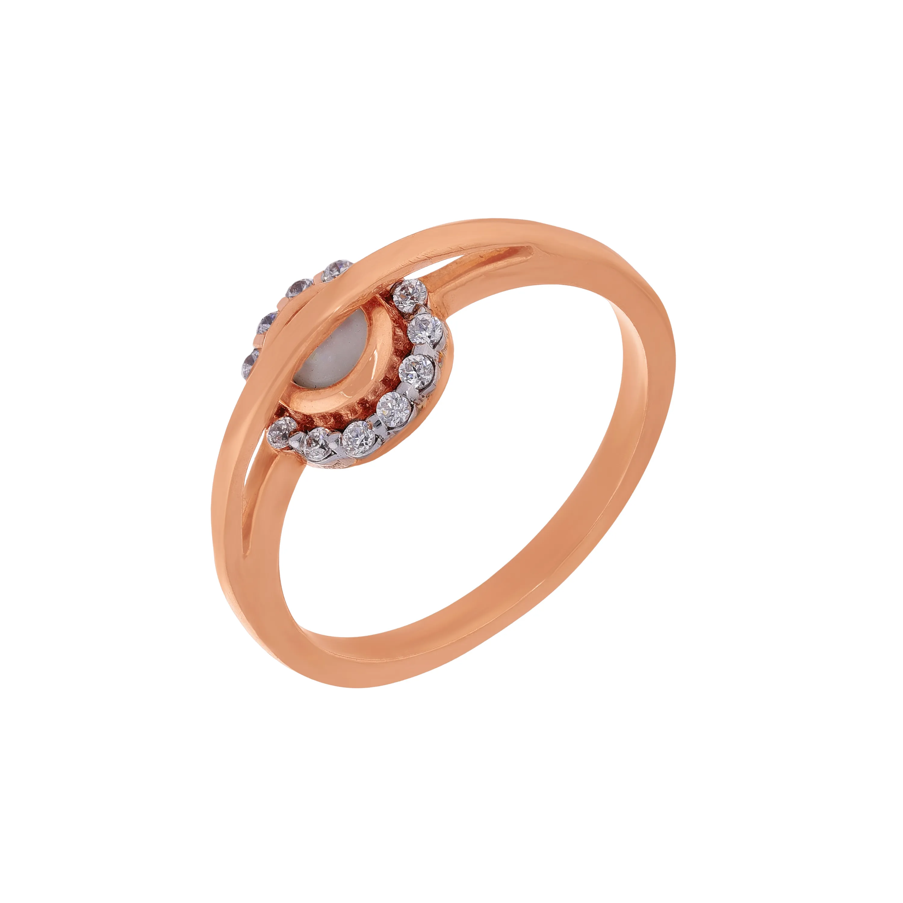 Studded And Detailed 18KT Rose Gold Ring For Women