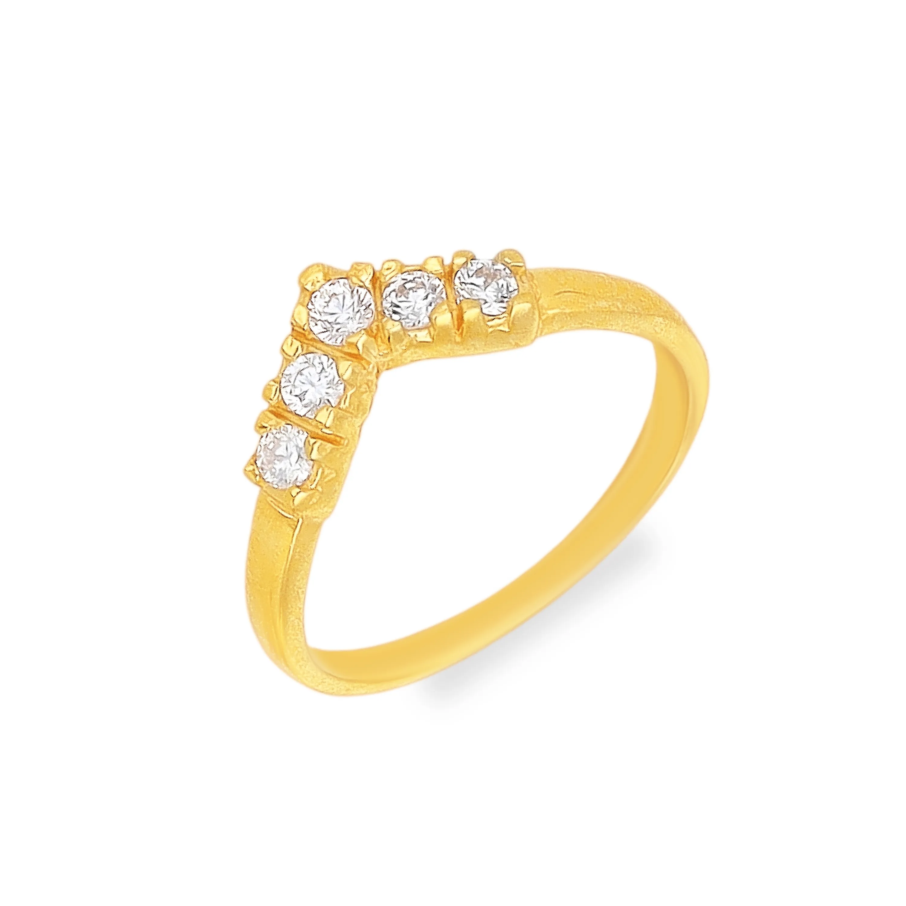 Studded And Detailed 22KT Gold Ring For Kids