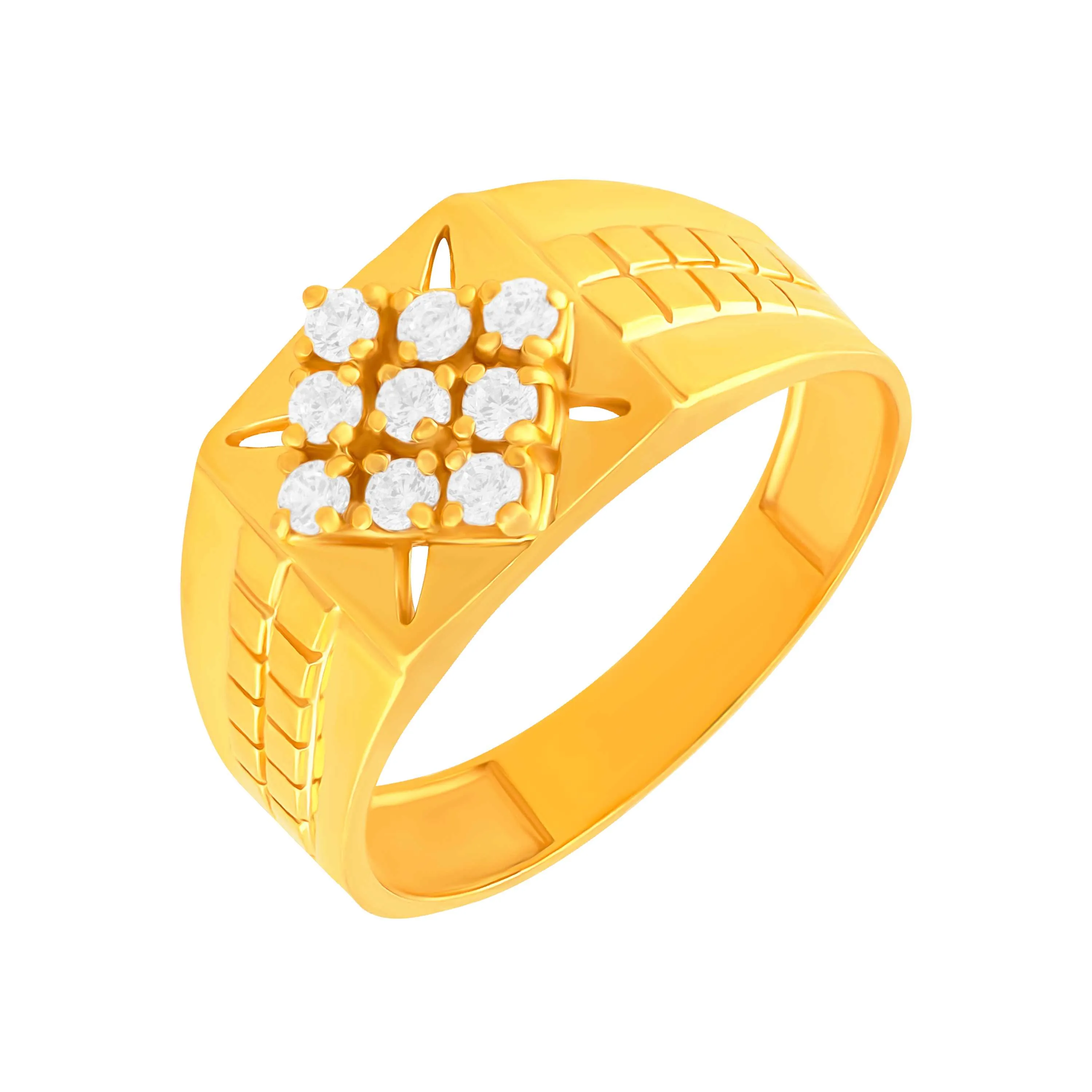 Stone Encrusted 22KT Gold Ring for Men