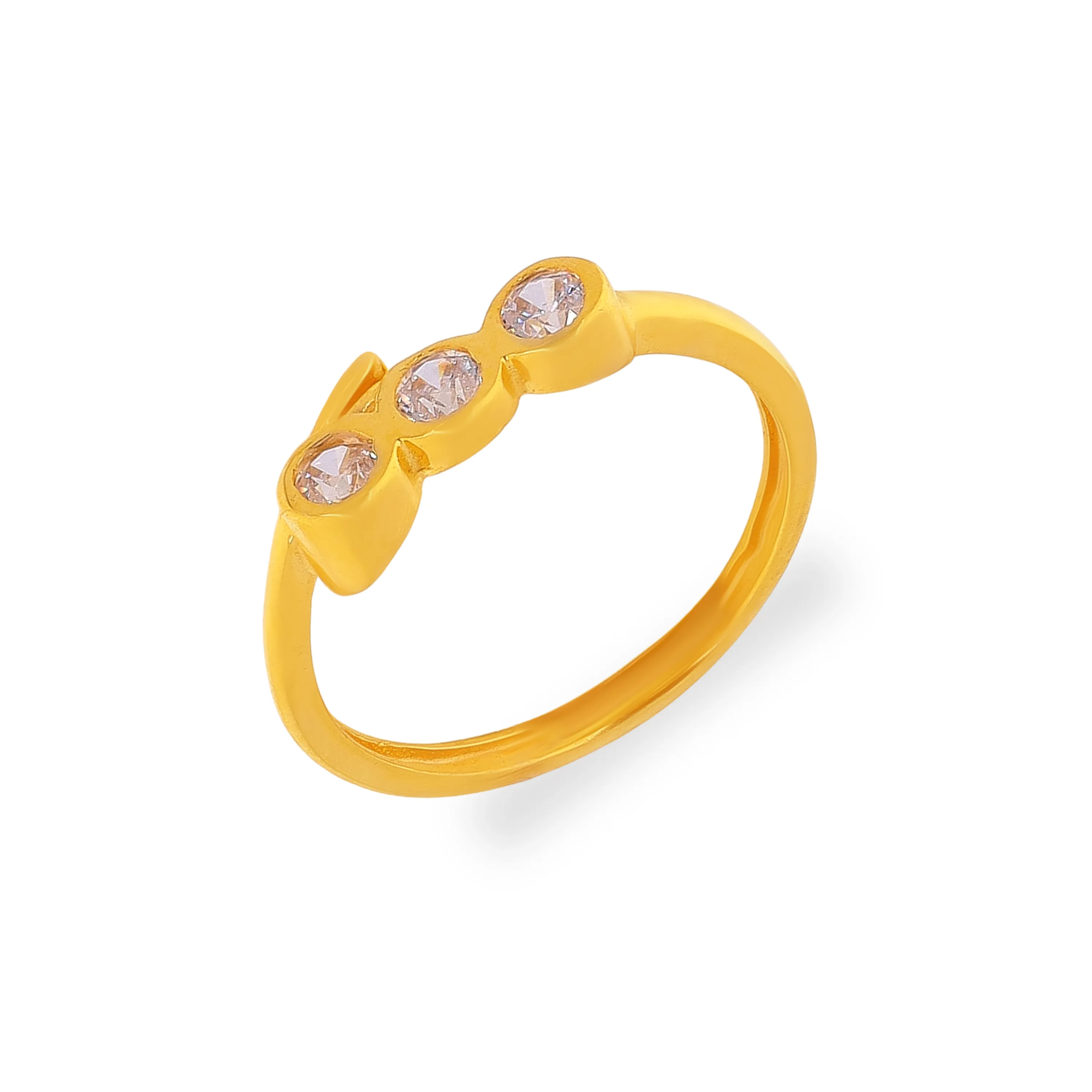 Studded And Detailed 22KT Gold Ring For Kids