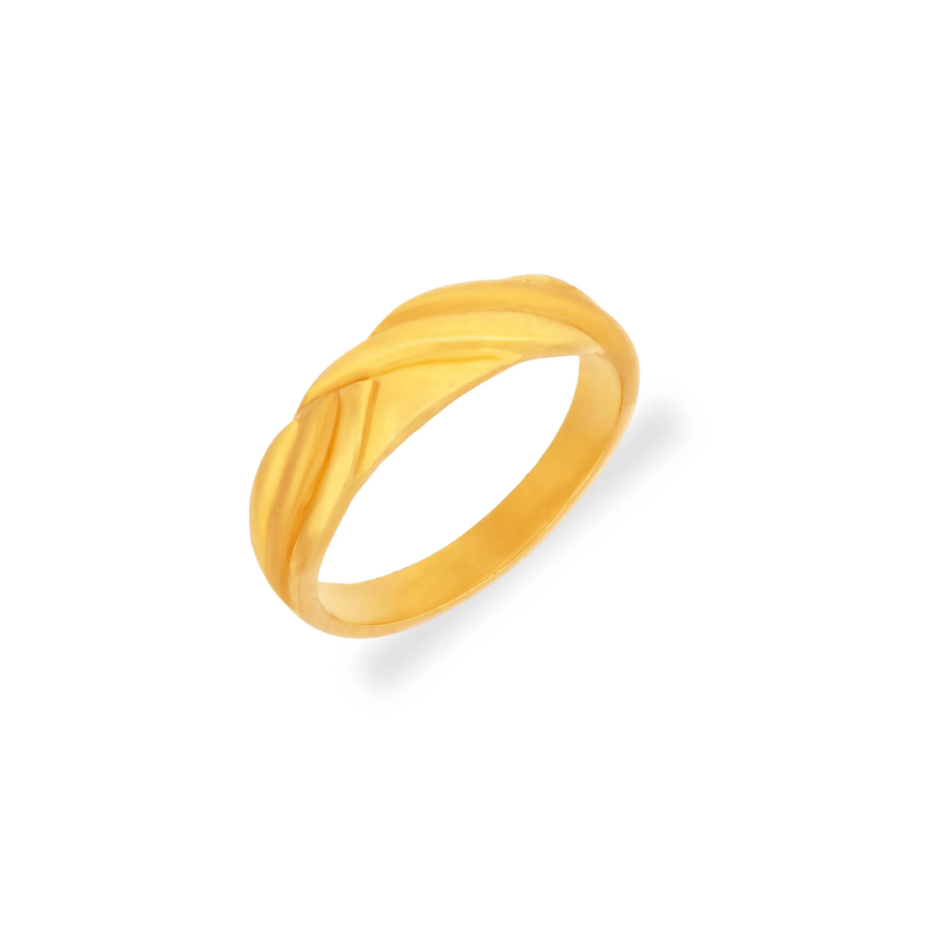 Classic Matte Finished And Detailed 22KT Gold Ring For Women