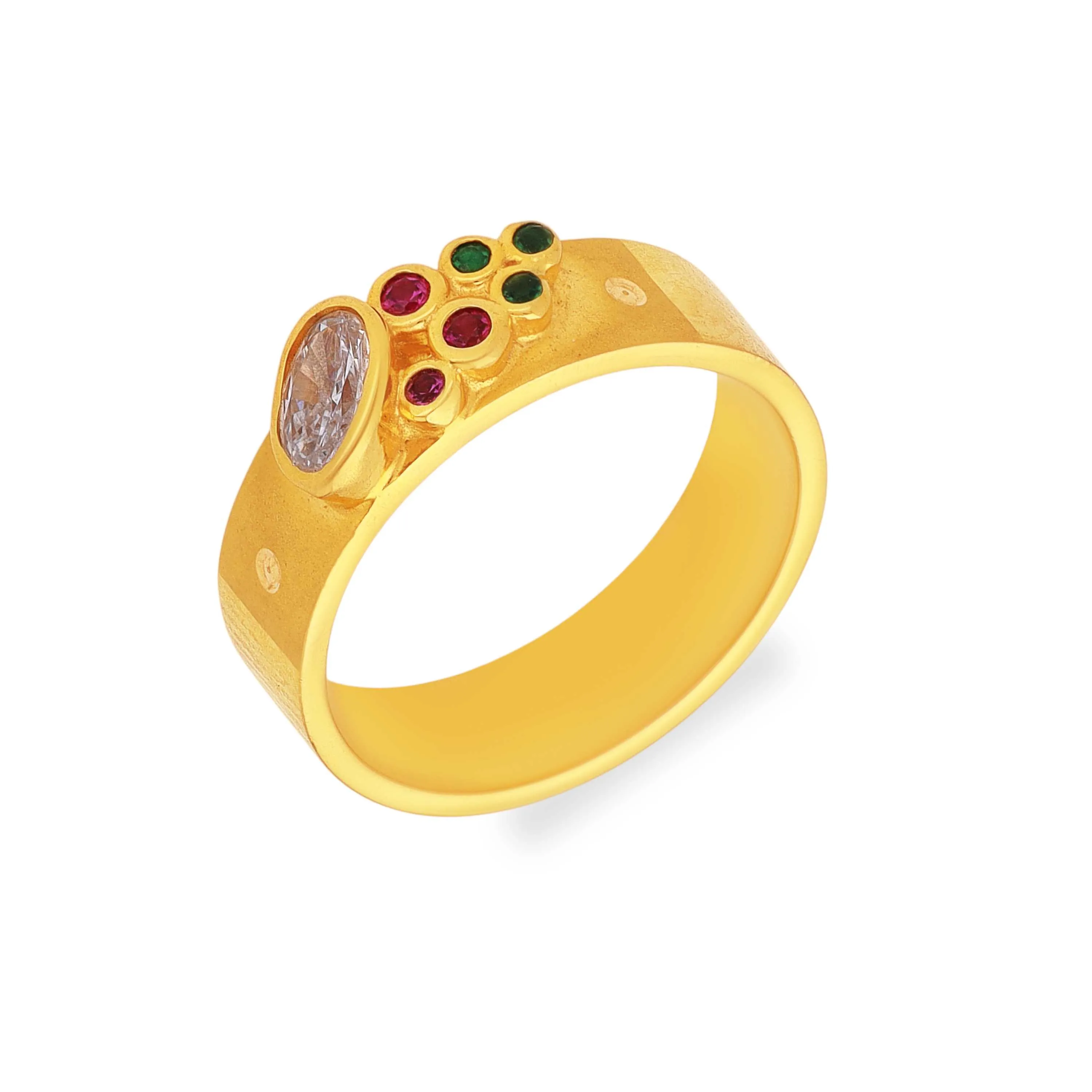Premium Gorgeously Detailed And Studded 22KT Gold Ring
