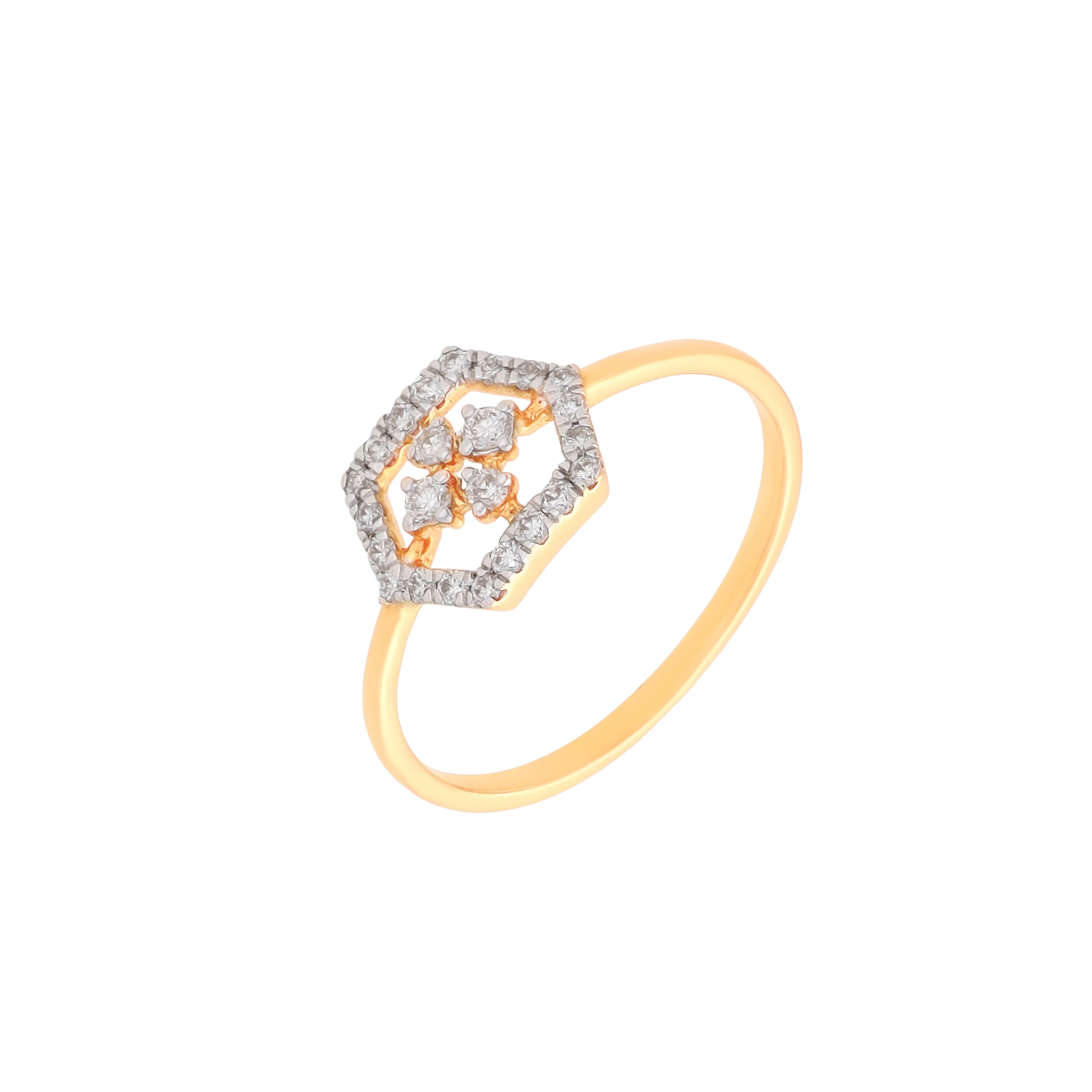 Glamorously Detailed And Diamond Studded 18KT Rose Gold Ring