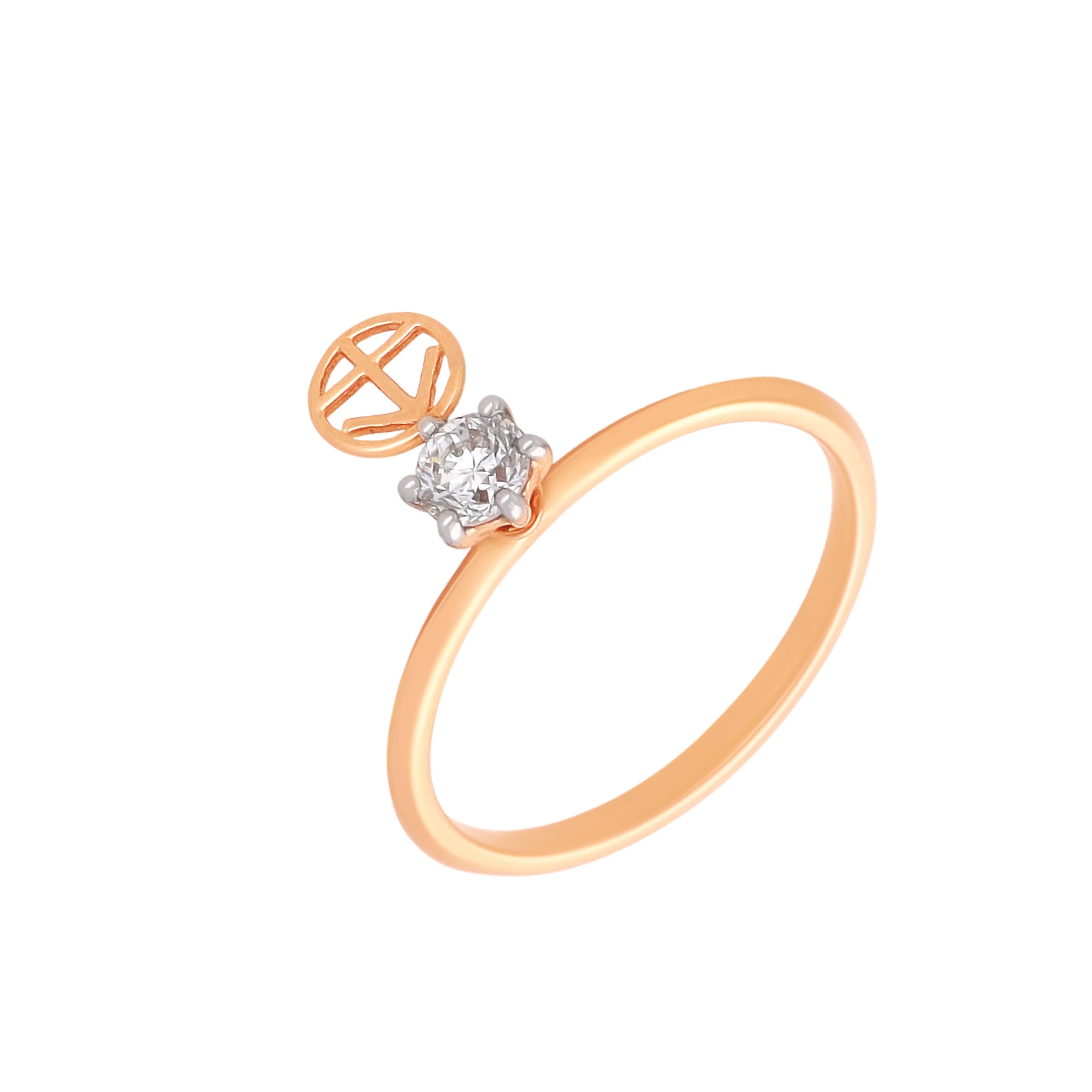 Glamorously Detailed And Diamond Studded 18KT Rose Gold Ring