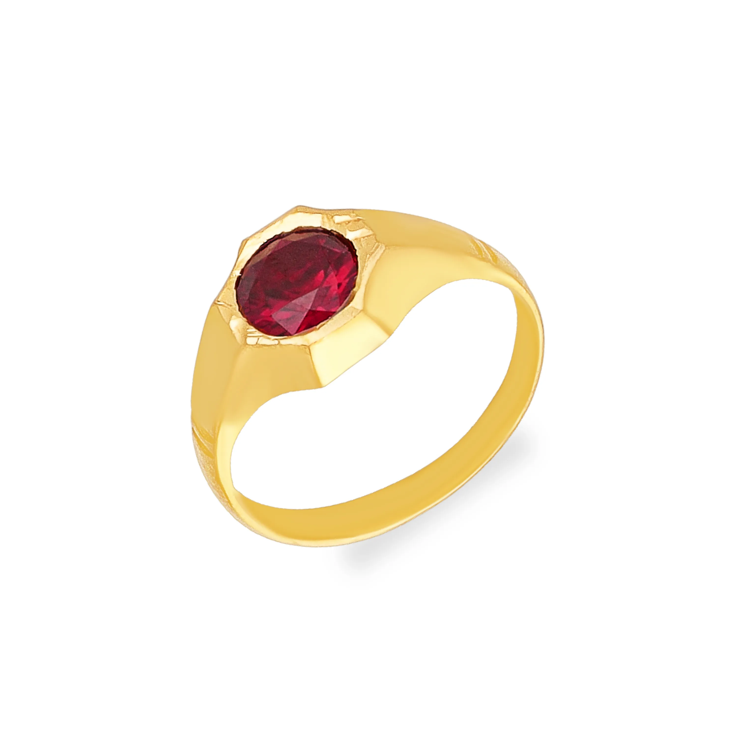 Studded And Detailed 22KT Gold Ring For Kids