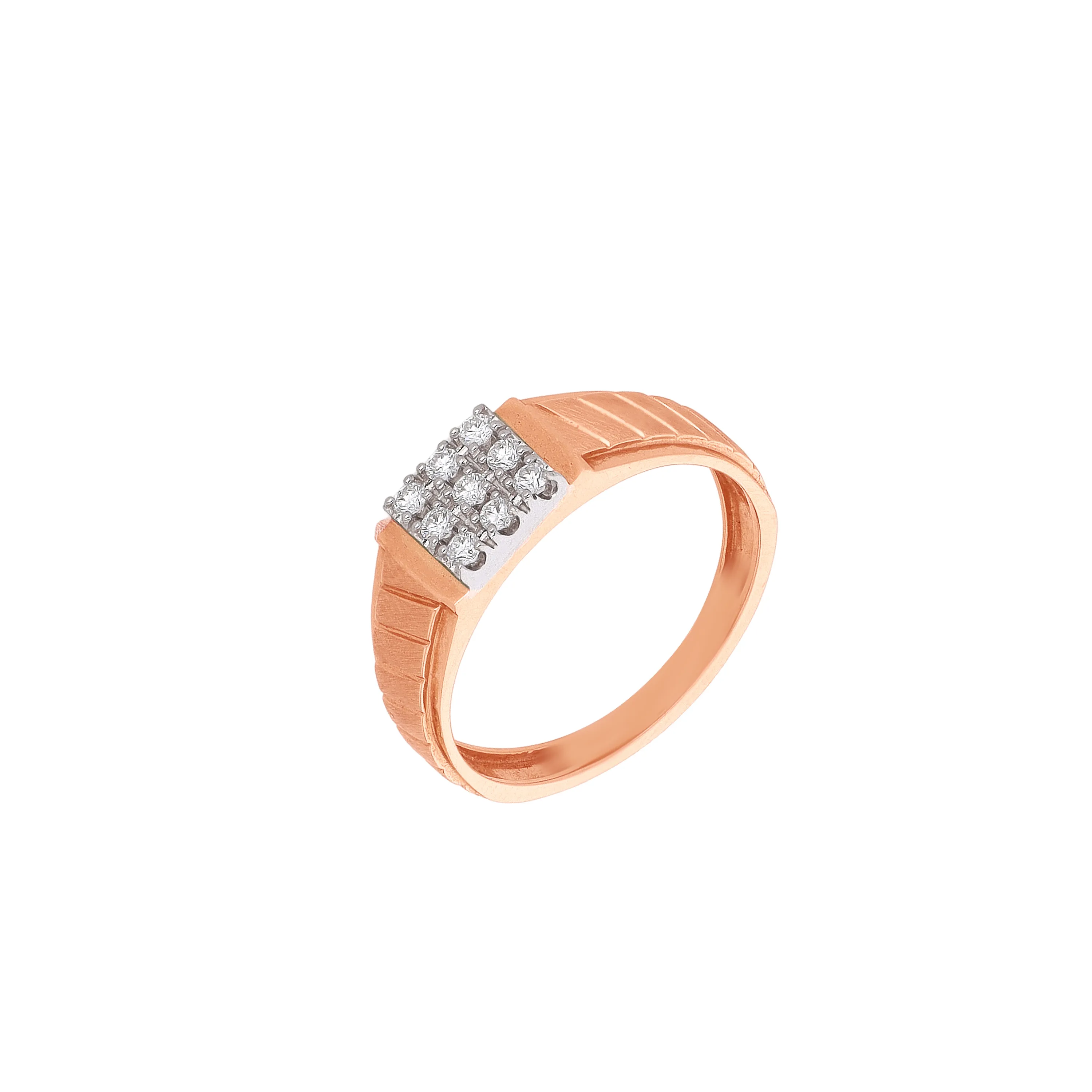 Glamorously Detailed And Diamond Studded 18KT Rose Gold Ring