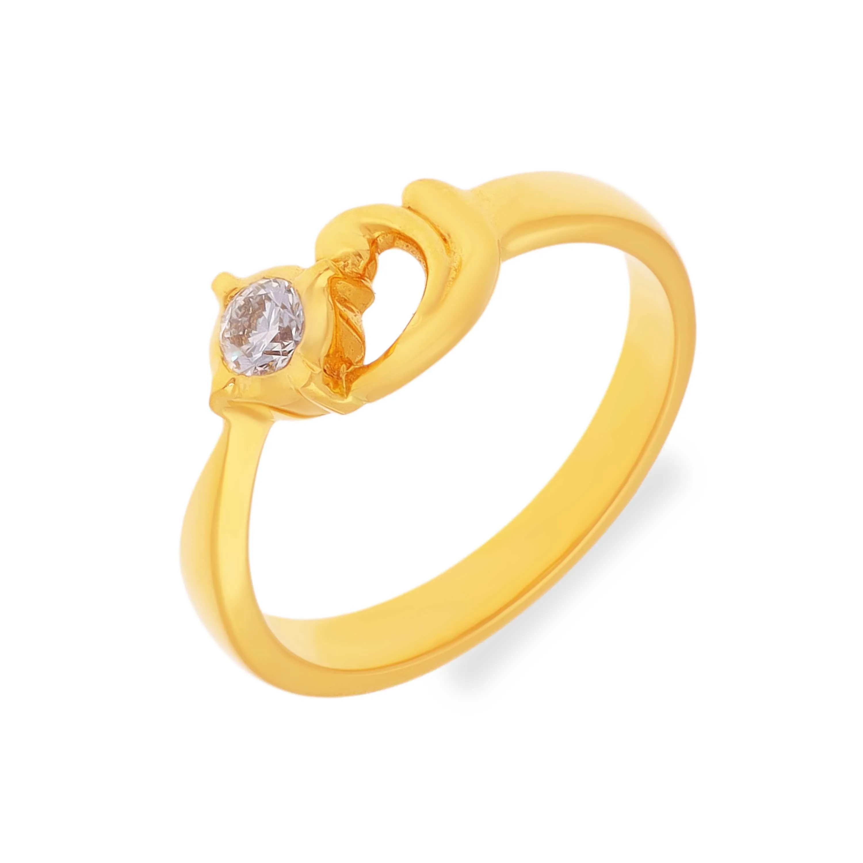 Colse Setting Glamorously Detailed And Diamond Studded 22KT Gold Close Setting Ring