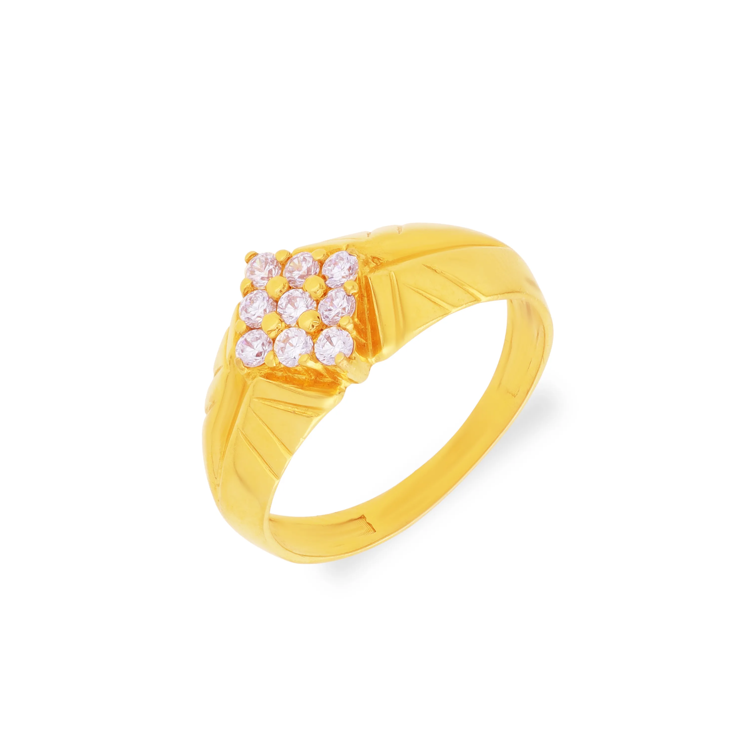 Studded And Detailed 22KT Gold Ring For Men