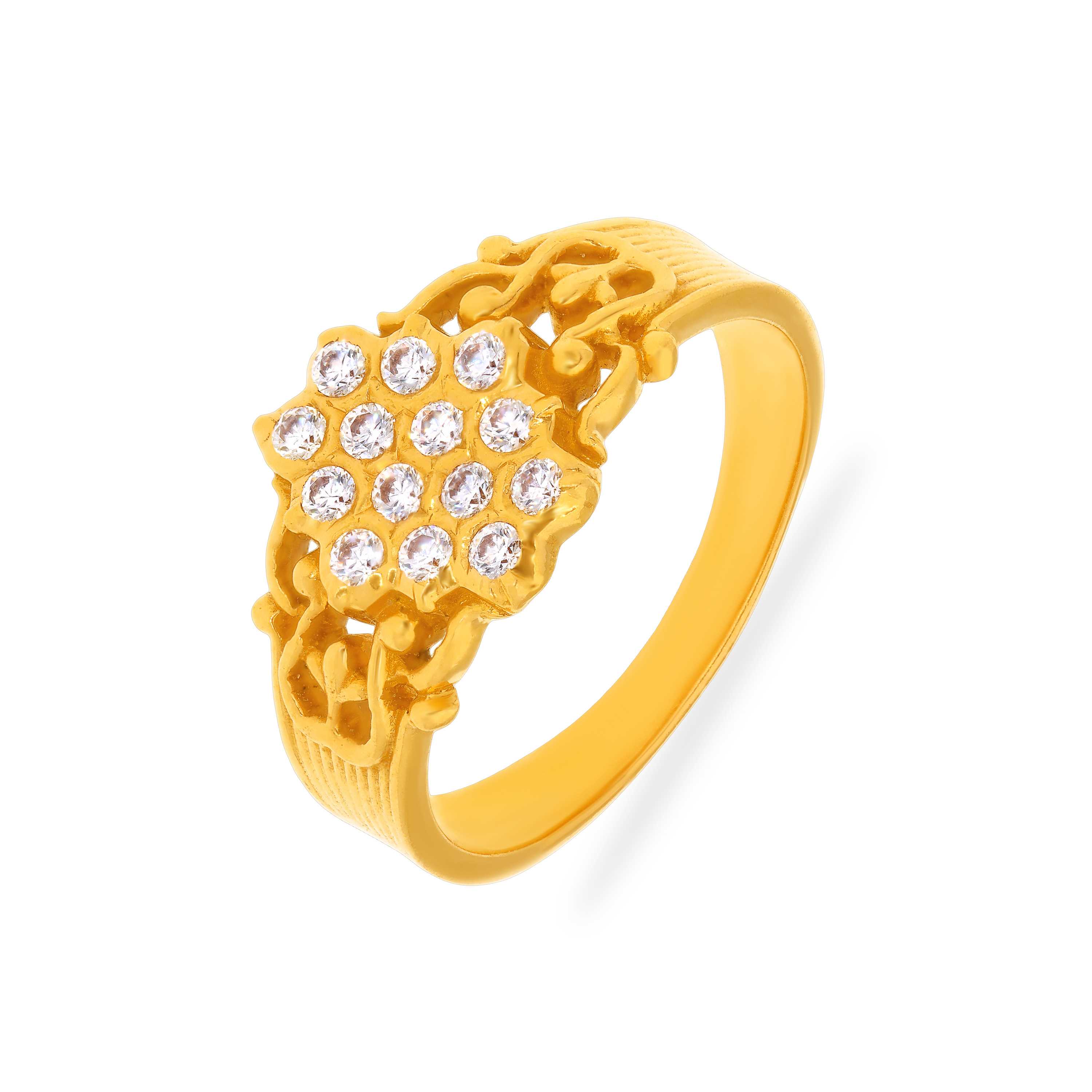 One Of Its Kind Studded 22KT Gold Close Setting Ring For Men