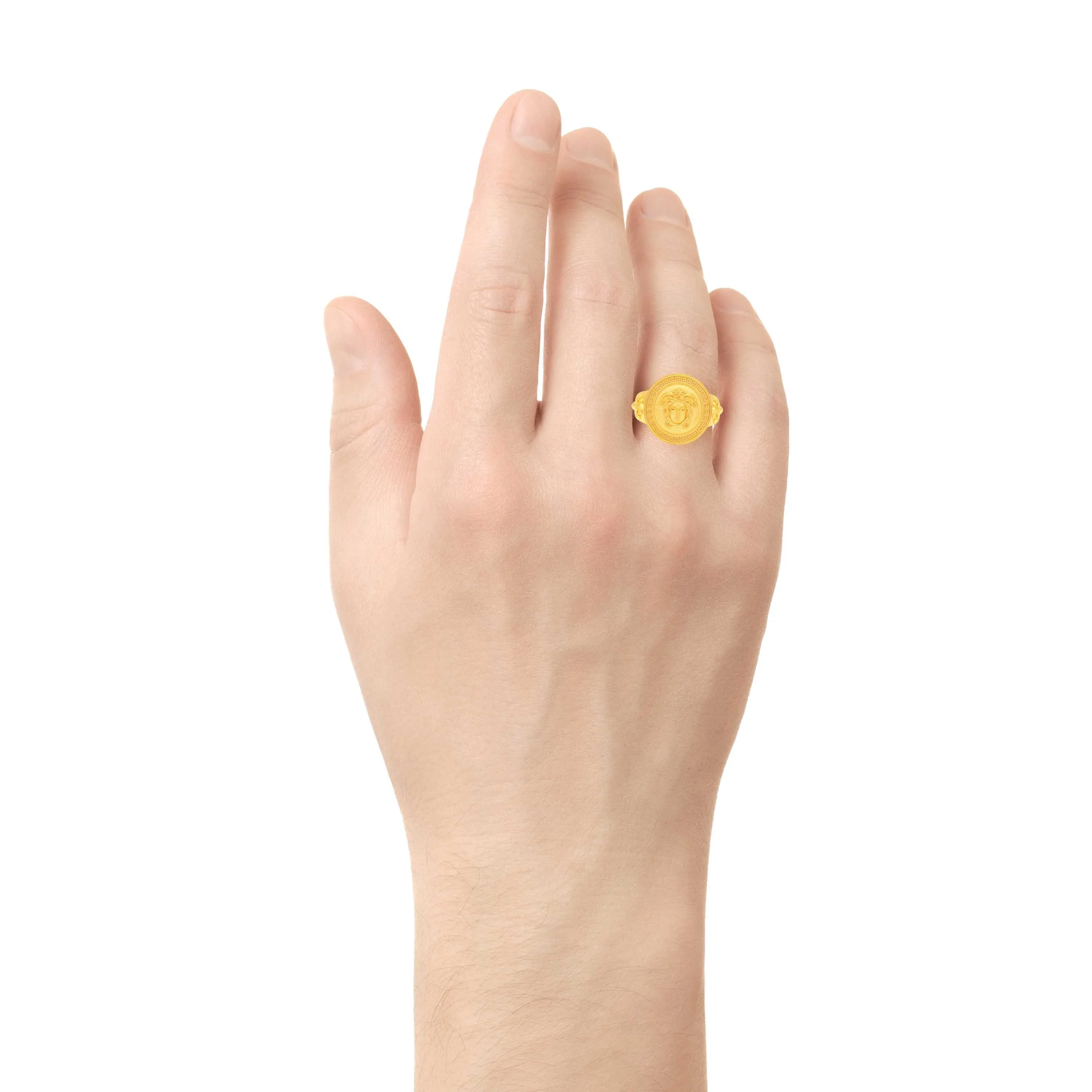 Premium Matte Finished Versace 22KT Gold Ring For Men