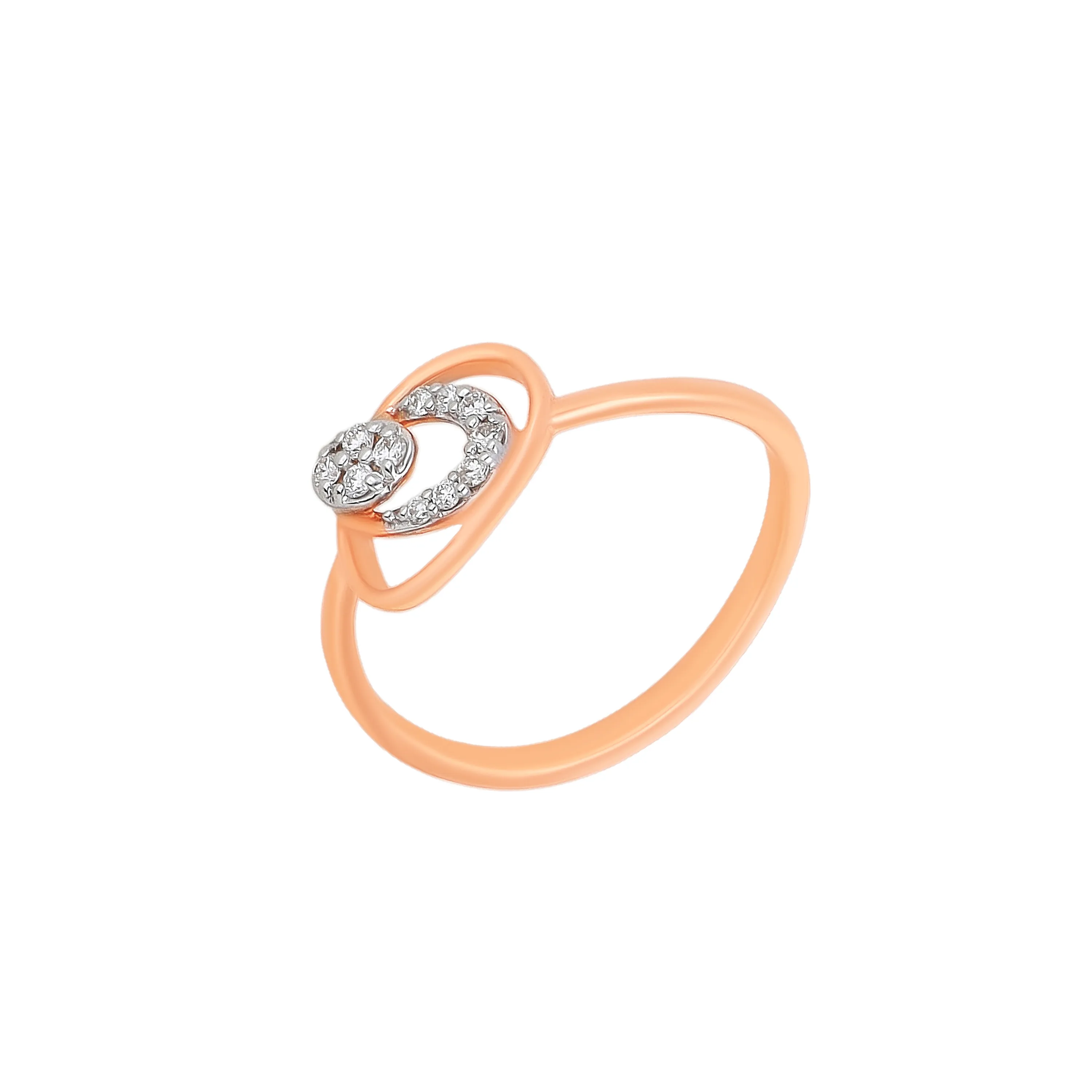 Key Rings Dimonds Glamorously Detailed And Diamond Studded 18KT Rose Gold Ring For Women